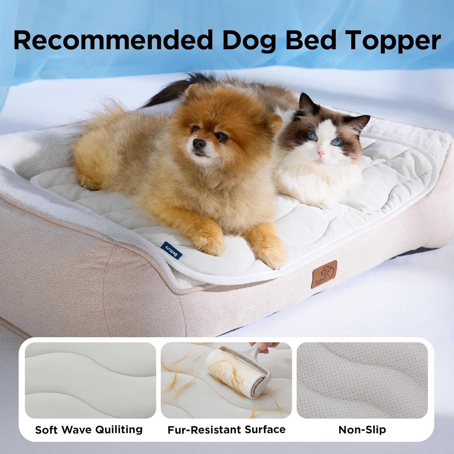 image:imageBedsure Cooling Mat for Small DogsWashable Breathable QMaxgt04 Cool Fiber 24x18In Gelfree Cooltotouch Fabric to Rapid CoolingCold Crate Pad Indoor for PetPortable Thin Kennel Mat as TopperBlueGrey