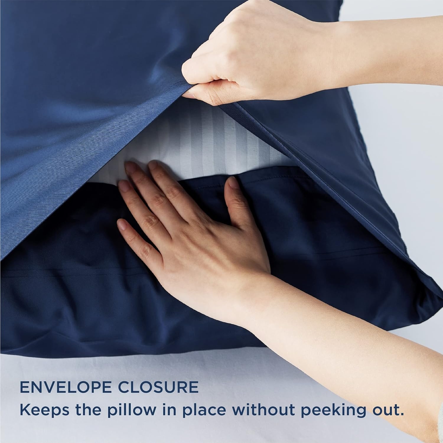 image:imageBedsure Cooling Pillow Cases Queen Bundle Queen Sheet Set Navy