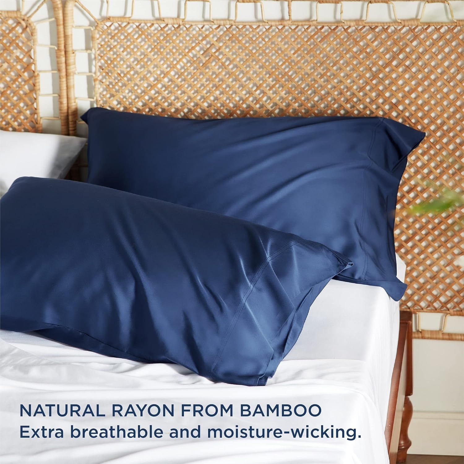 image:imageBedsure Cooling Pillow Cases Queen Bundle Queen Sheet Set Navy