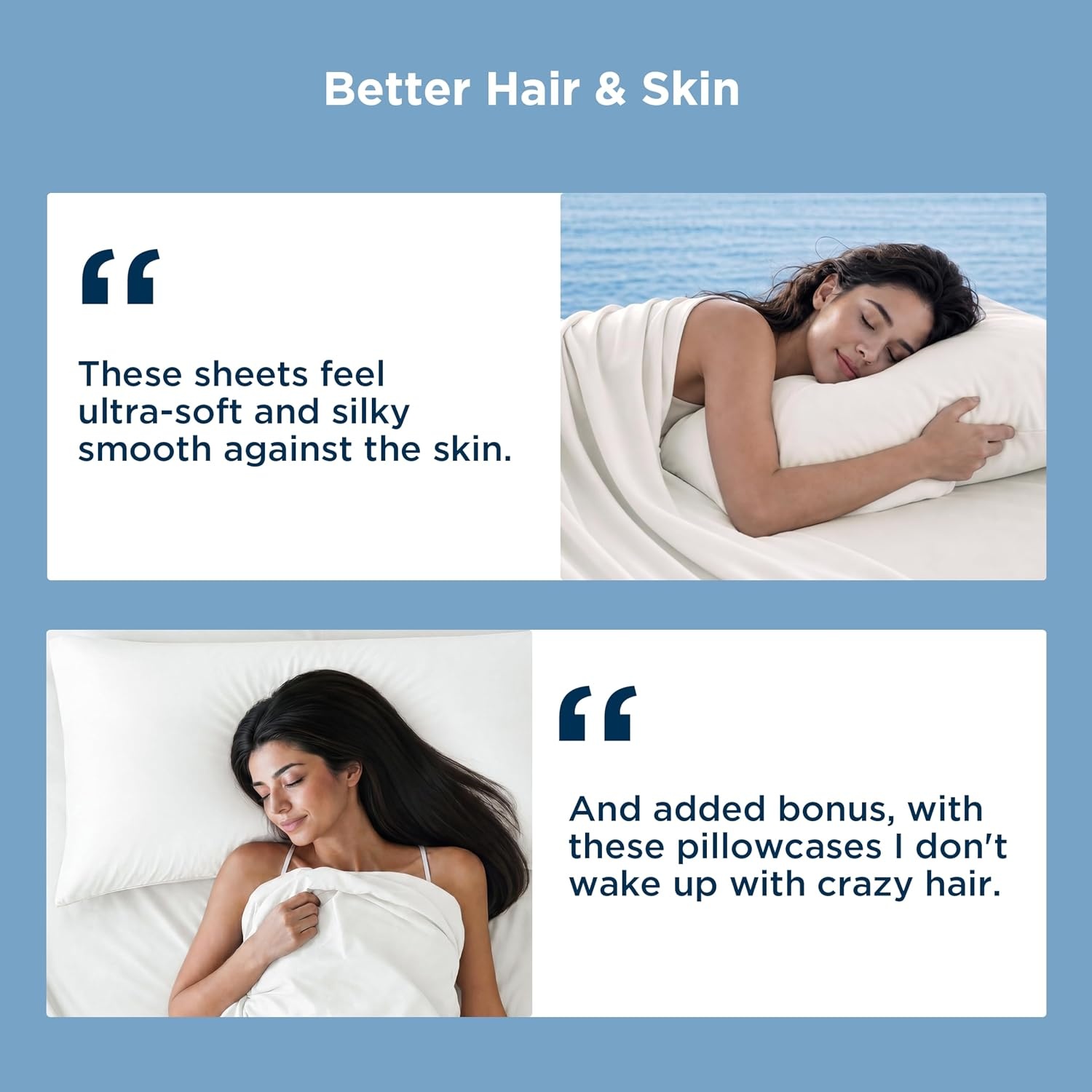 image:imageBedsure Cooling Sheets Queen Size Silver Infused Bed Sheets QMaxgt046 Instant Cooling for Hot Sleepers Luxury Soft Silky Smooth Breathable Deep Pocket Up to 16 4 Pieces with PillowcasesWhite