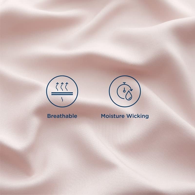 image:imageBedsure Cooling Sheets Set Bundle Cooling Pillow Case Rayon Made from Bamboo Queen Sheet Set Hotel Luxury Silky Soft Breathable Bedding Sheets amp Pillowcases