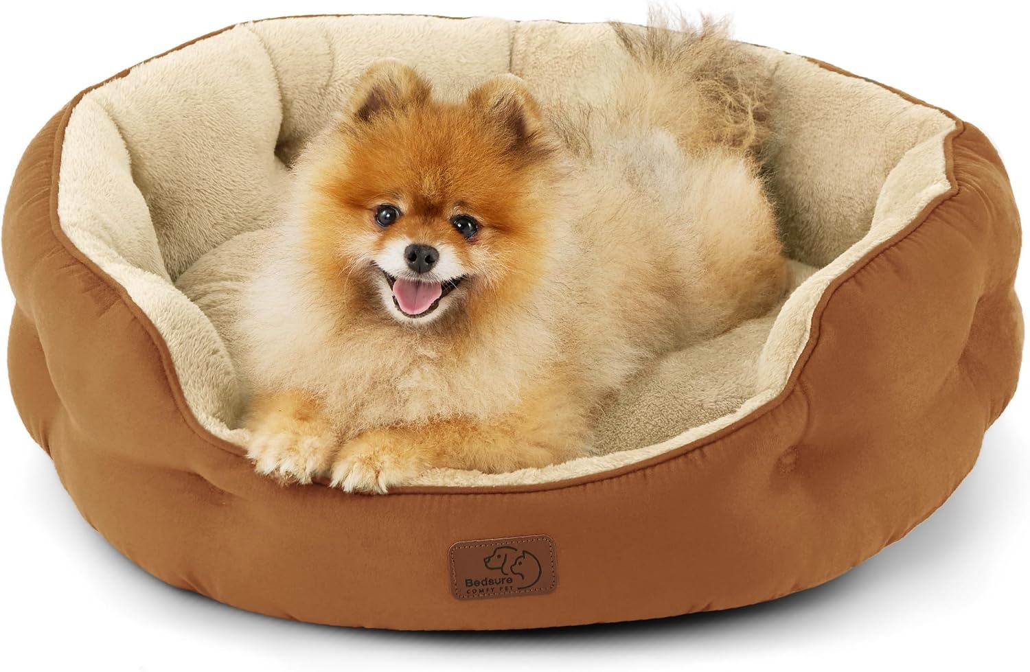 image:imageBedsure Cooling Small Dog Bed Round Washable 25 Inch Arctic Cooling Blue QMaxgt04 Cat Beds for Indoor Cats Comfort Cooling Summer Pet BedAntiSlip Bottomfor Puppies and KittensTerracotta