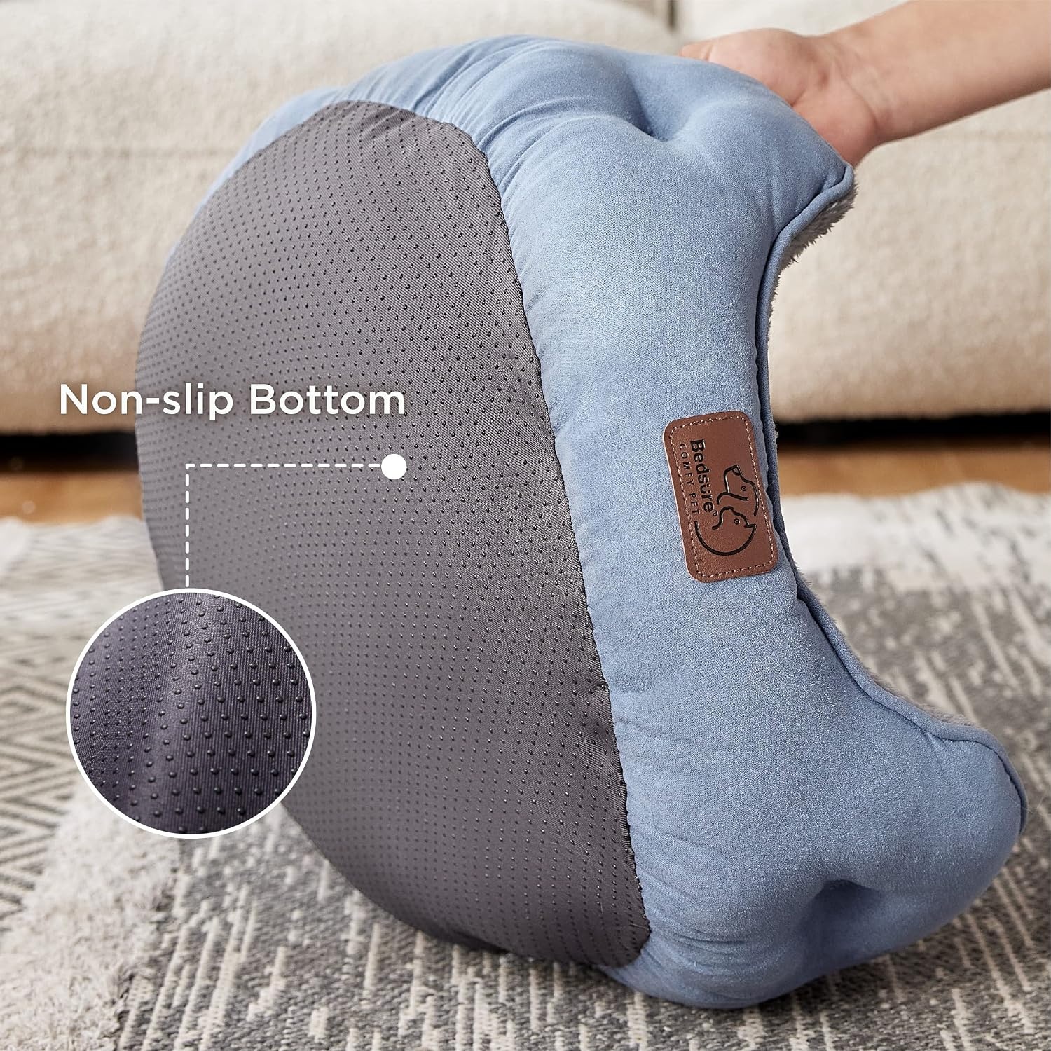 image:imageBedsure Cooling Small Dog Bed Round Washable 25 Inch Arctic Cooling Blue QMaxgt04 Cat Beds for Indoor Cats Comfort Cooling Summer Pet BedAntiSlip Bottomfor Puppies and KittensFrost Blue