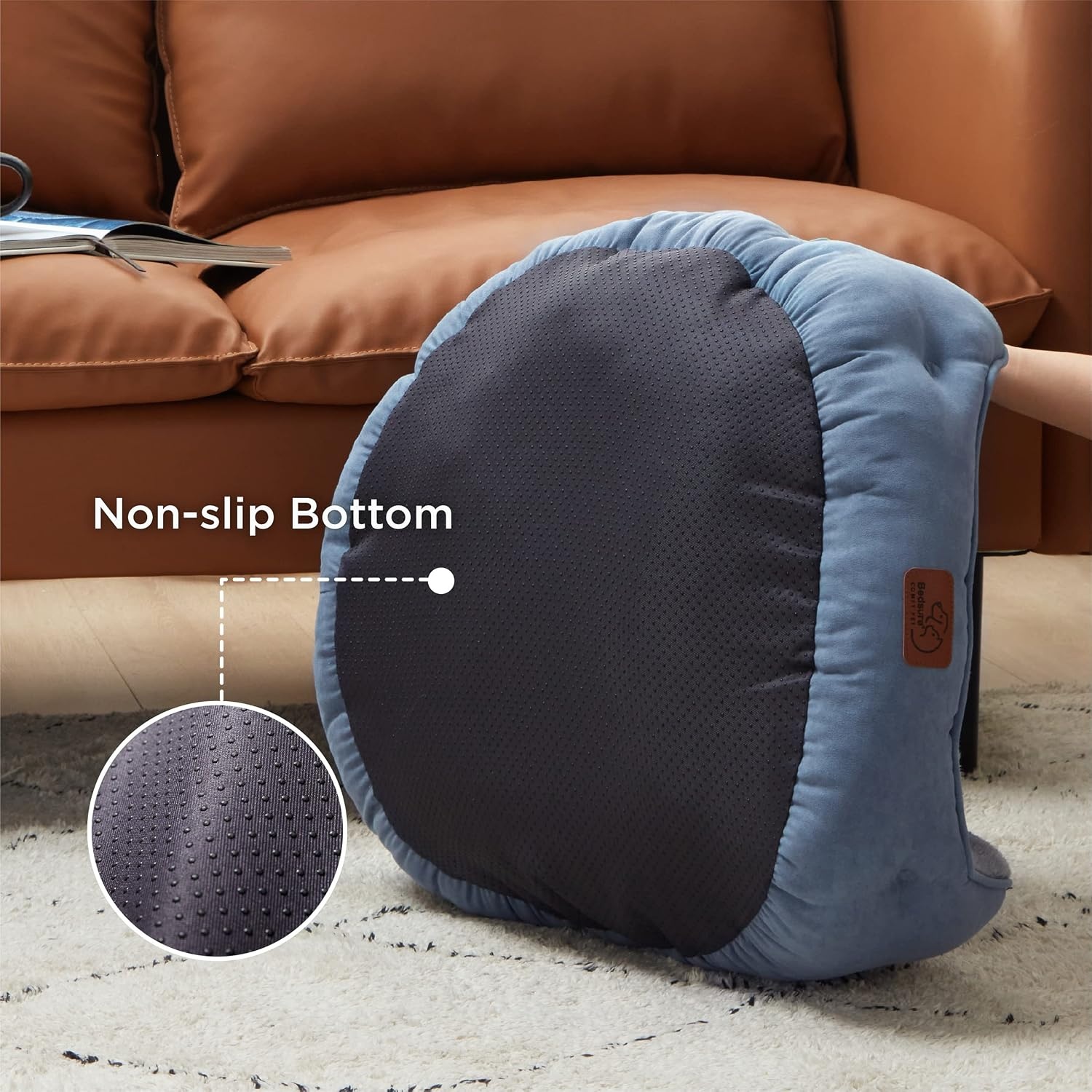 image:imageBedsure Cooling Small Dog Bed Round Washable 25 Inch Arctic Cooling Blue QMaxgt04 Cat Beds for Indoor Cats Comfort Cooling Summer Pet BedAntiSlip Bottomfor Puppies and KittensFrost Blue