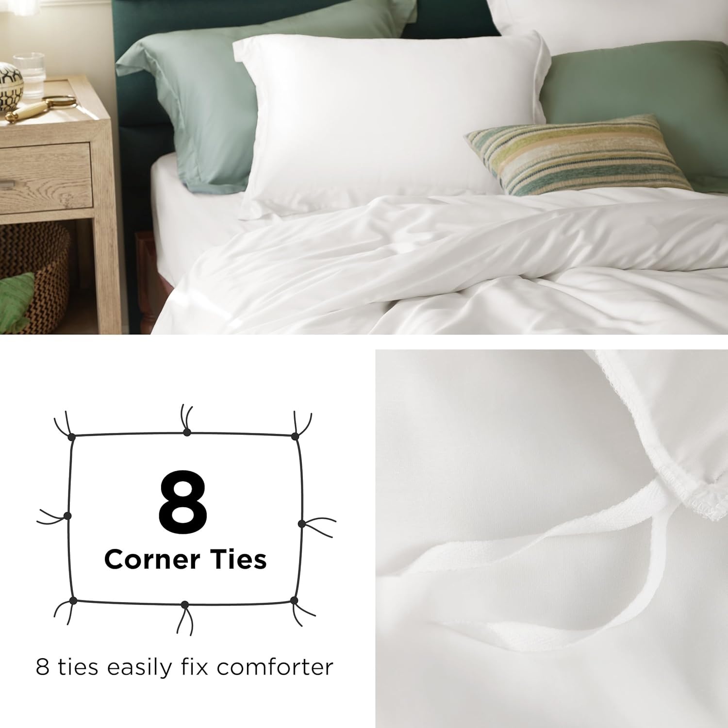 image:imageBedsure Dark Grey King Duvet Cover Set Cooling Lyocell Cotton Blend Silky Cooling Lyocell Cotton Breathable Hot Sleepers Moisture Wicking 8 Ties Zipper Closure 104x90 Comforter Cover07 Dark Grey No Comforter