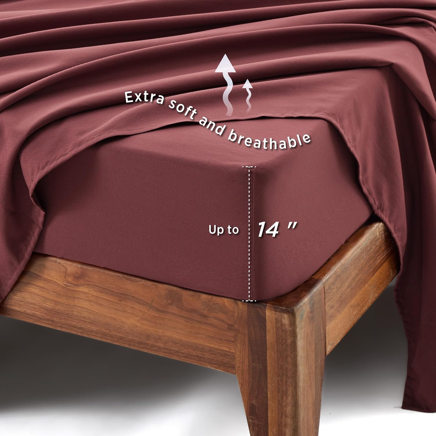image:imageBedsure Full Size Comforter Set 7 Pieces Floral Sage Green Soft Bedding Sets Full Bed in a Bag with Botanical Flowers Comforter Sheets Pillowcases amp Shams14 Burgundy