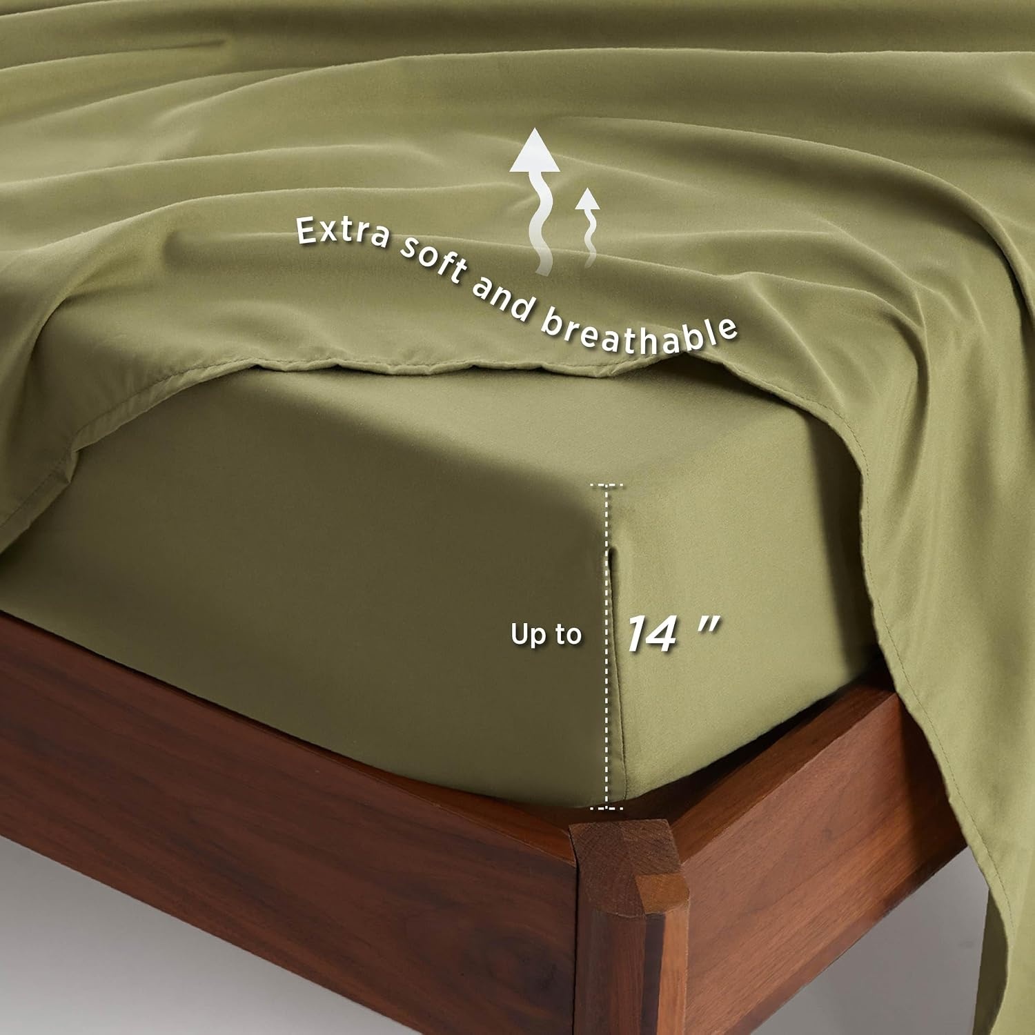image:imageBedsure Full Size Comforter Set 7 Pieces Floral Sage Green Soft Bedding Sets Full Bed in a Bag with Botanical Flowers Comforter Sheets Pillowcases amp Shams14 Olive Green