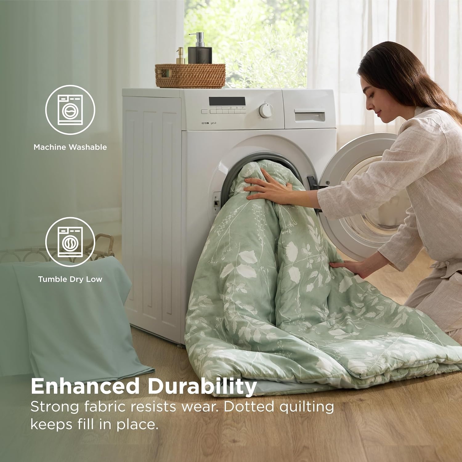 image:imageBedsure Full Size Comforter Set 7 Pieces Floral Sage Green Soft Bedding Sets Full Bed in a Bag with Botanical Flowers Comforter Sheets Pillowcases amp Shams01 Sage Green