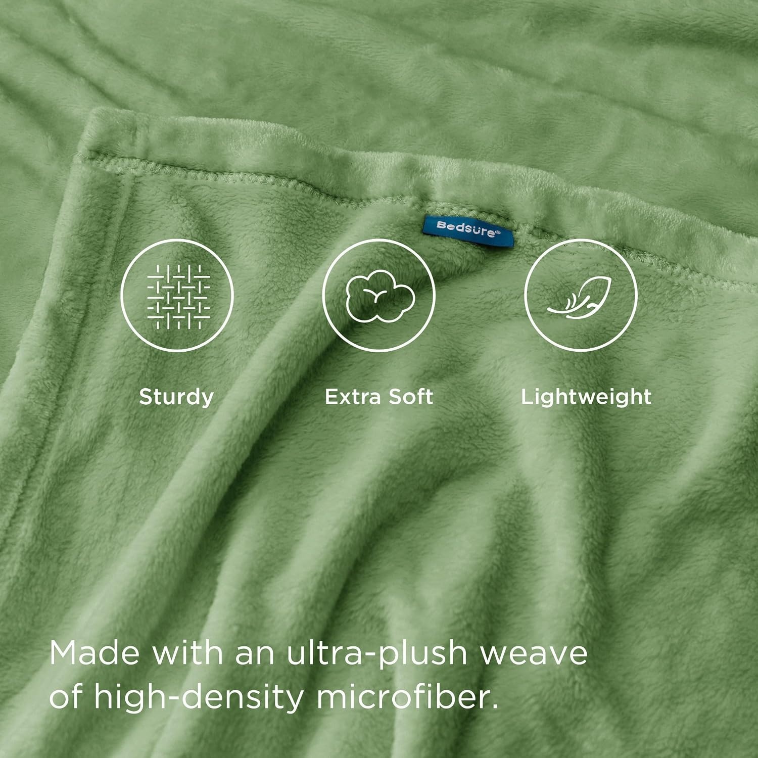 image:imageBedsure GentleSoft Fleece Bed Blankets Queen Size Grey Soft Warm Outdoor Picnic Fall Blanket for Camping Travel Lightweight Cozy AntiStatic Room Home Decor Gifts for Husband and Men 90x90 inchesEmerald
