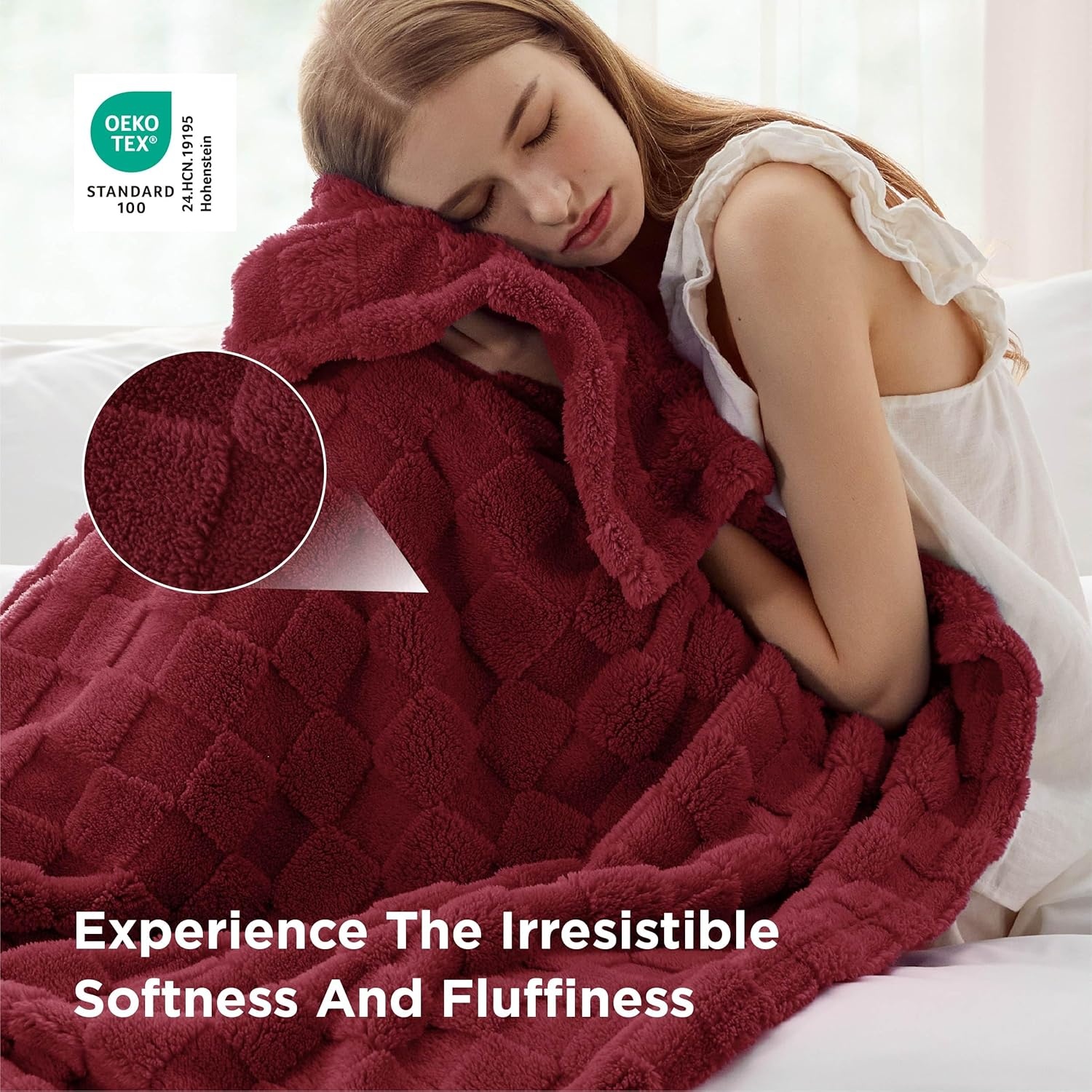image:imageBedsure GentleSoft Sage Green Throw Blanket for Couch Checkered Cute Fleece Blankets Soft Cozy Summer Throw for Bedroom Home Decor Gifts for Mom Girls Green 50x60 InchesRed