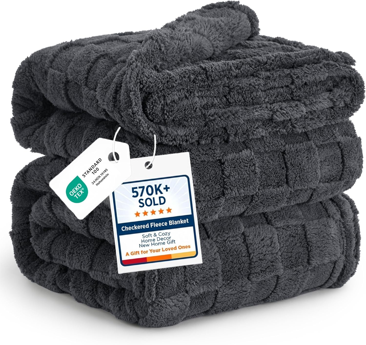 image:imageBedsure GentleSoft Sage Green Throw Blanket for Couch Checkered Cute Fleece Blankets Soft Cozy Summer Throw for Bedroom Home Decor Gifts for Mom Girls Green 50x60 InchesDark Grey