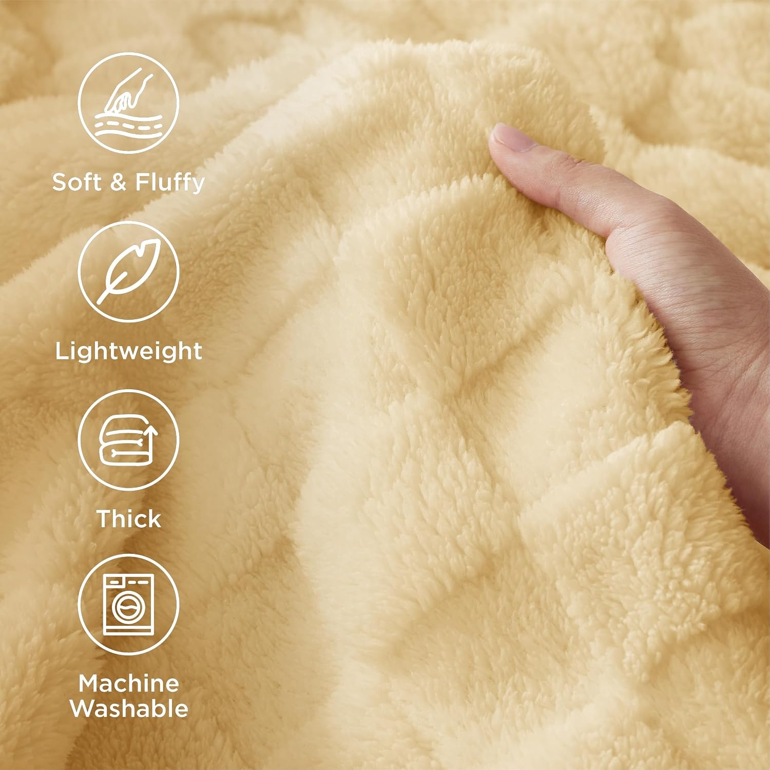image:imageBedsure GentleSoft Sage Green Throw Blanket for Couch Checkered Cute Fleece Blankets Soft Cozy Summer Throw for Bedroom Home Decor Gifts for Mom Girls Green 50x60 InchesLight Yellow