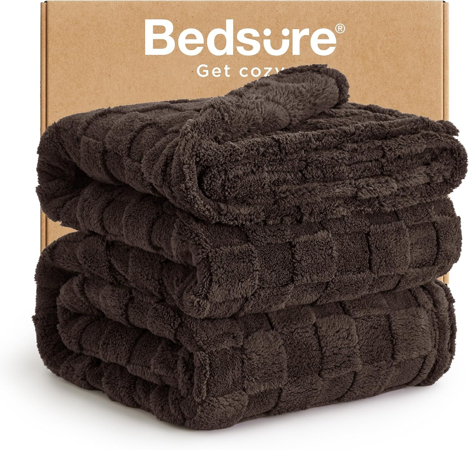 image:imageBedsure GentleSoft Sage Green Throw Blanket for Couch Checkered Cute Fleece Blankets Soft Cozy Summer Throw for Bedroom Home Decor Gifts for Mom Girls Green 50x60 InchesChocolate