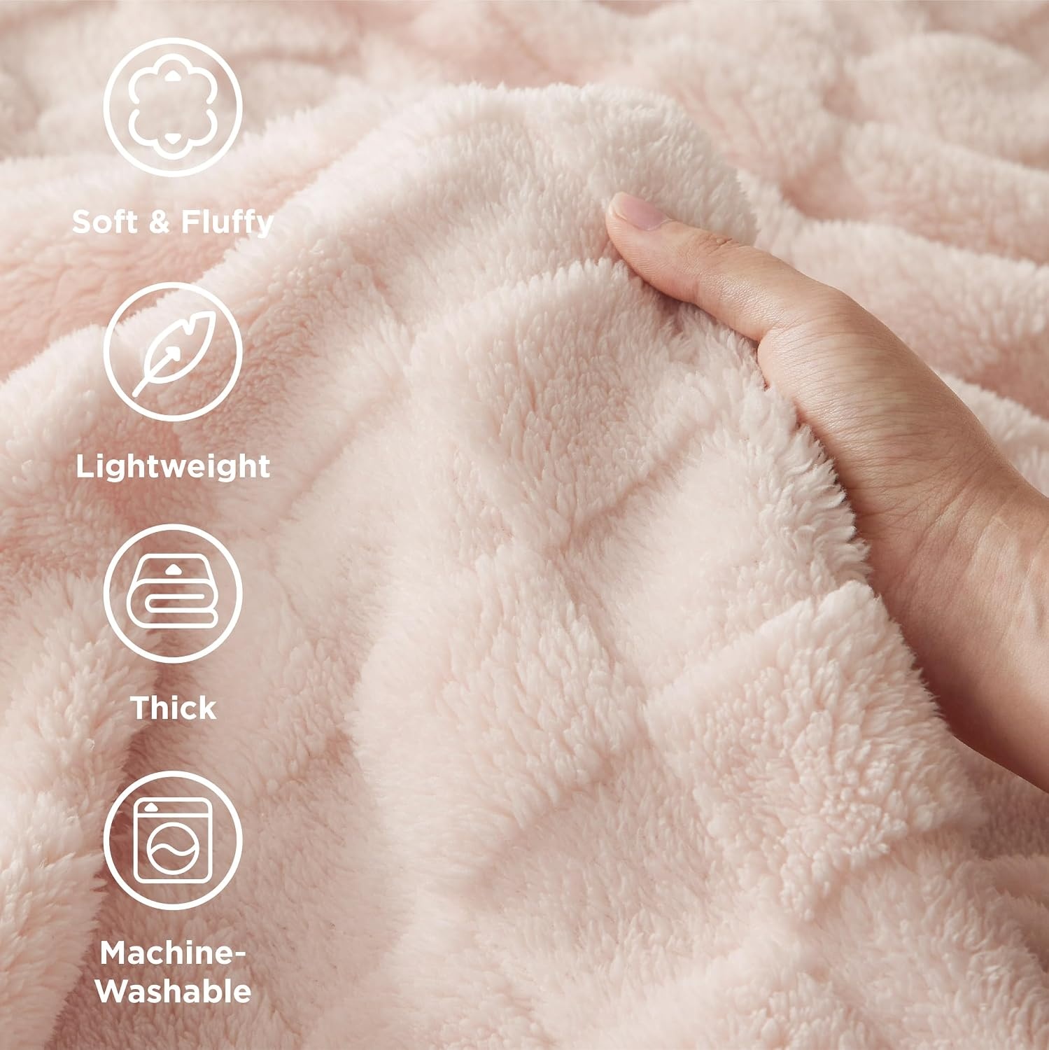 image:imageBedsure GentleSoft Sage Green Throw Blanket for Couch Checkered Cute Fleece Blankets Soft Cozy Summer Throw for Bedroom Home Decor Gifts for Mom Girls Green 50x60 InchesLight Pink