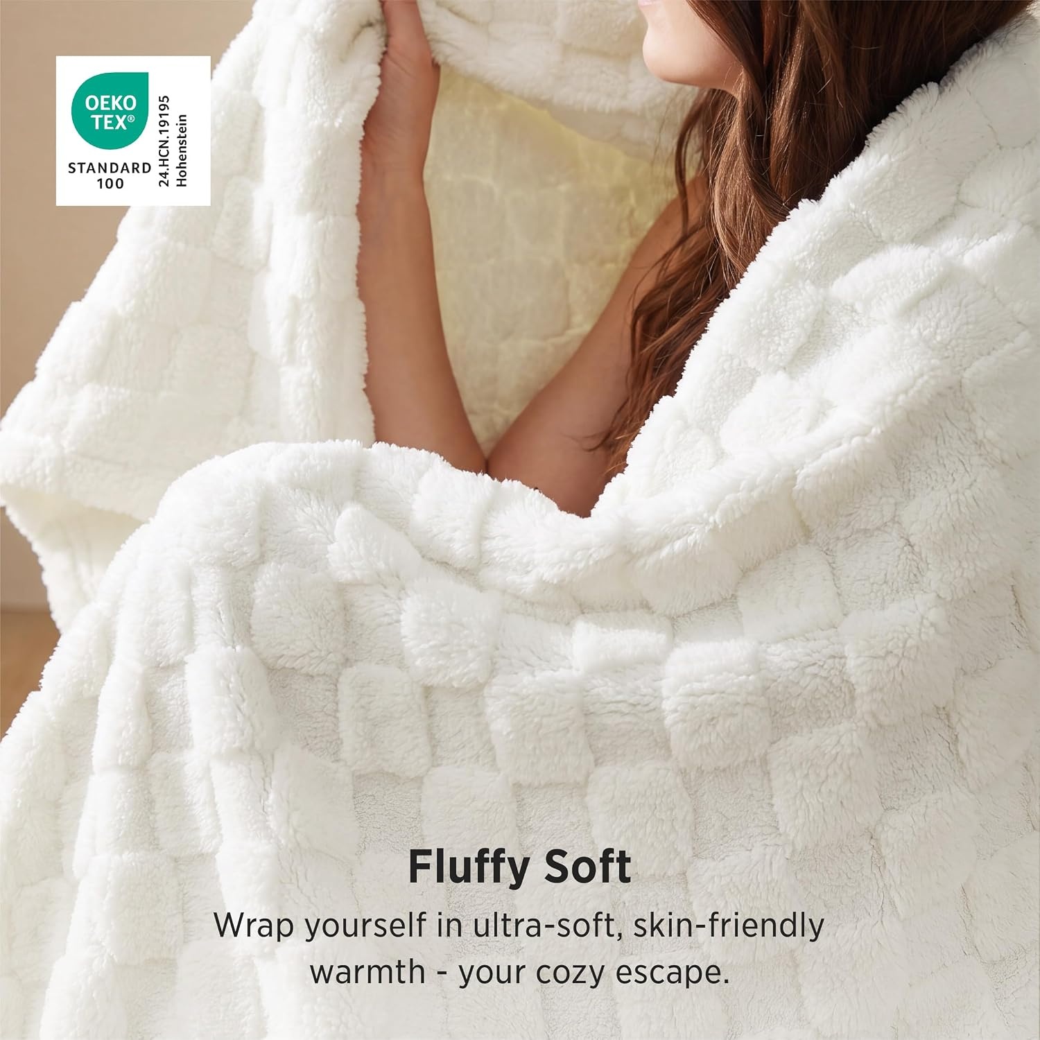 image:imageBedsure GentleSoft Sage Green Throw Blanket for Couch Checkered Cute Fleece Blankets Soft Cozy Summer Throw for Bedroom Home Decor Gifts for Mom Girls Green 50x60 InchesWhite