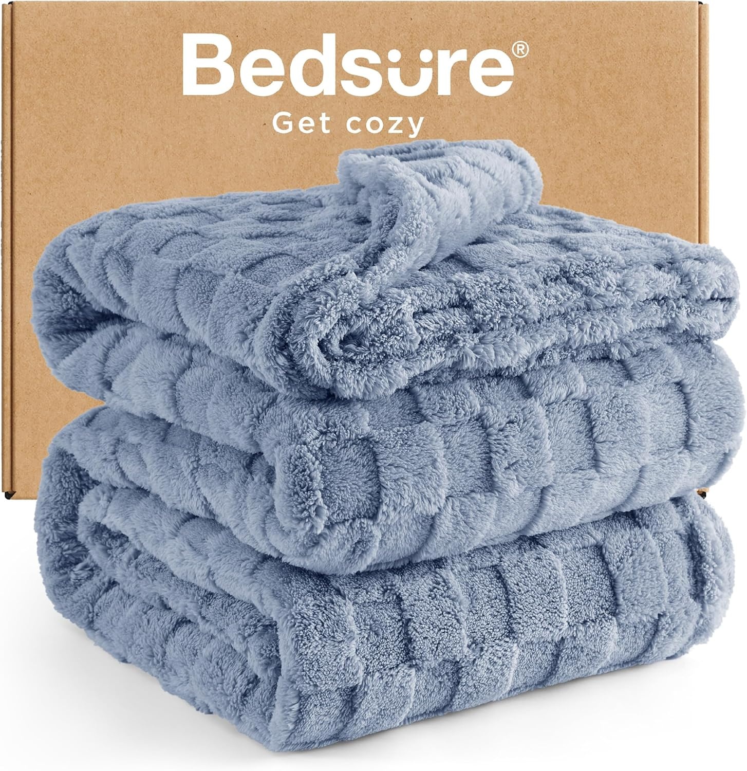 image:imageBedsure GentleSoft Sage Green Throw Blanket for Couch Checkered Cute Fleece Blankets Soft Cozy Summer Throw for Bedroom Home Decor Gifts for Mom Girls Green 50x60 Inches02 Ashley Blue