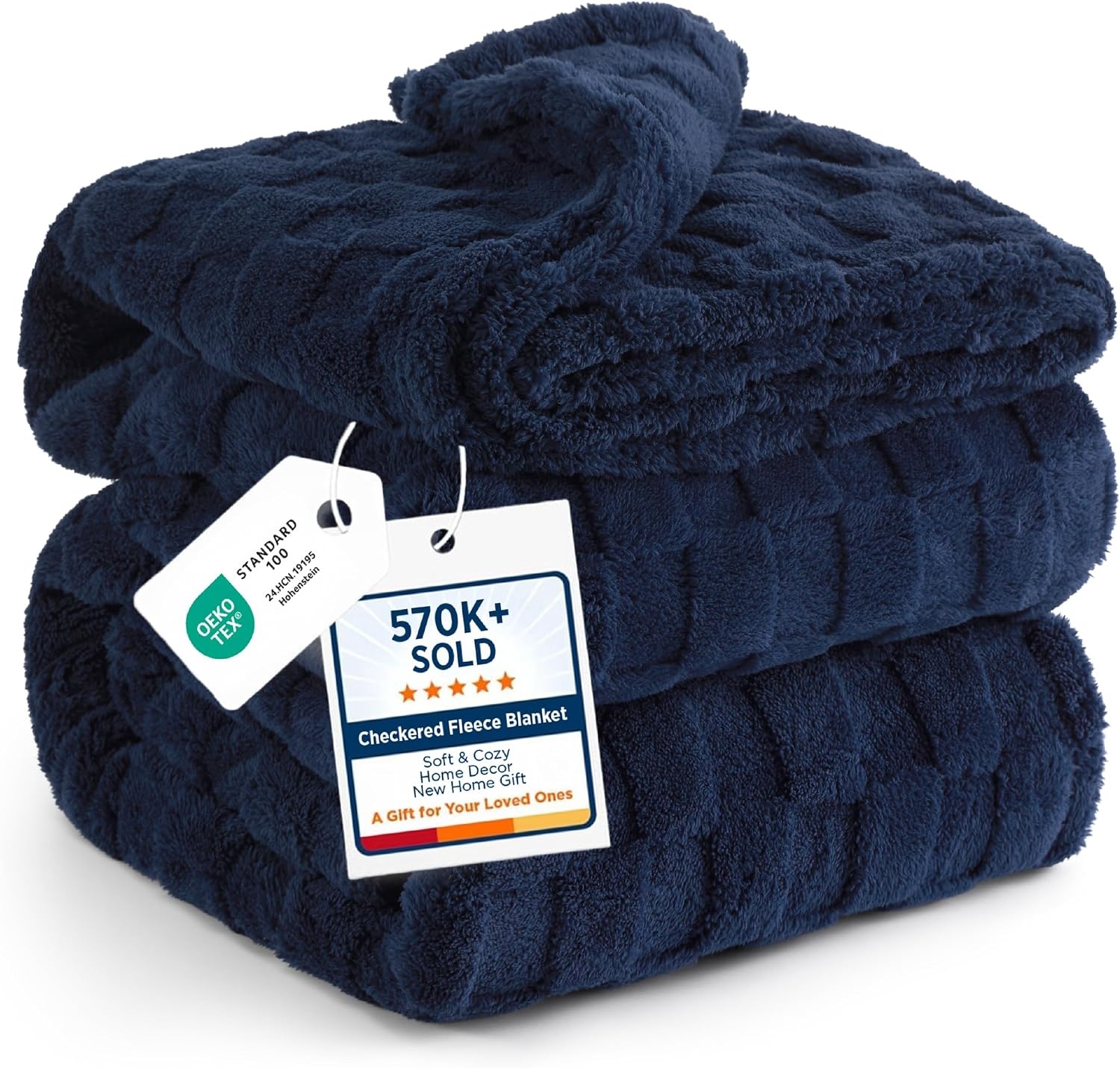 image:imageBedsure GentleSoft Sage Green Throw Blanket for Couch Checkered Cute Fleece Blankets Soft Cozy Summer Throw for Bedroom Home Decor Gifts for Mom Girls Green 50x60 Inches06 Navy
