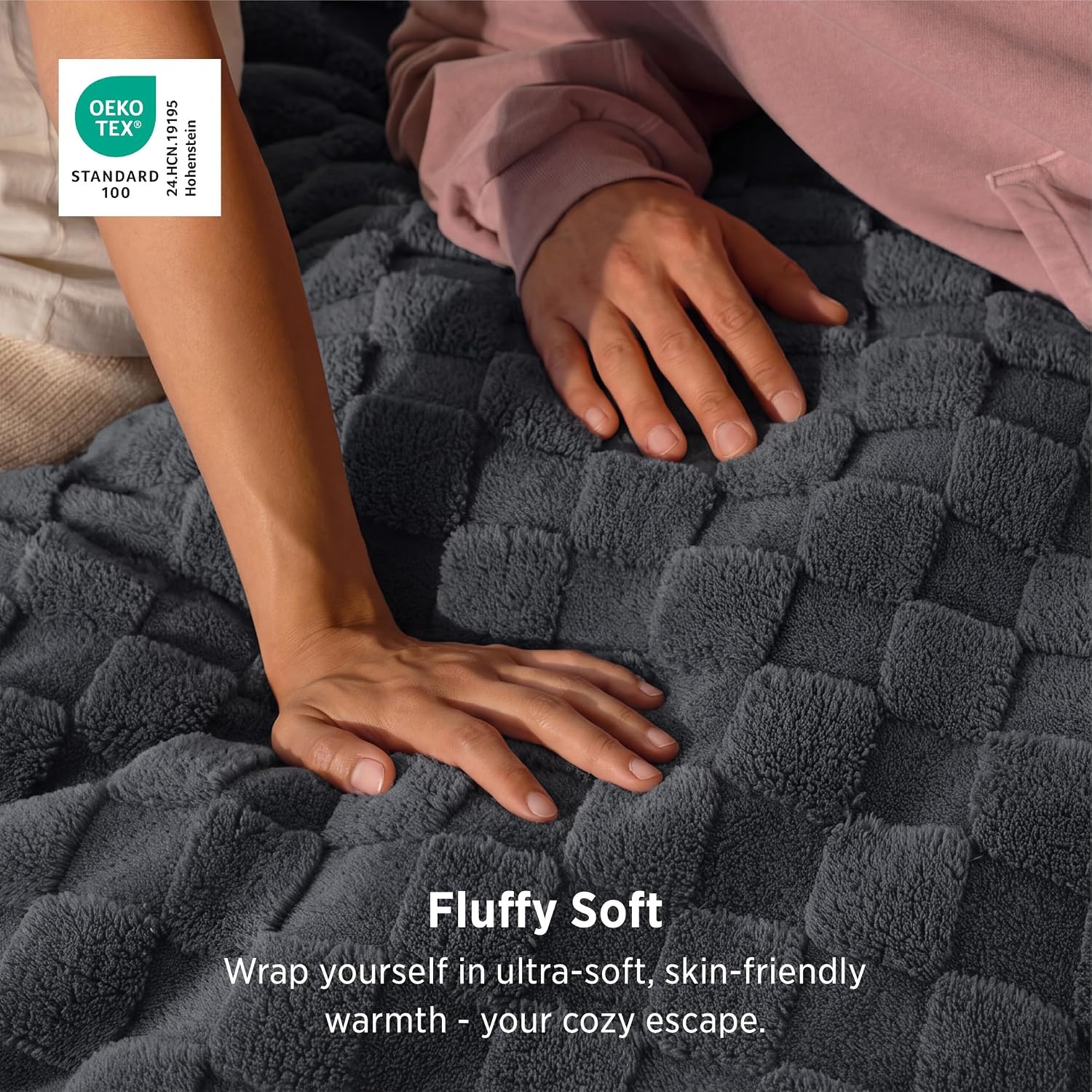 image:imageBedsure GentleSoft Sage Green Throw Blanket for Couch Checkered Cute Fleece Blankets Soft Cozy Summer Throw for Bedroom Home Decor Gifts for Mom Girls Green 50x60 InchesDark Grey