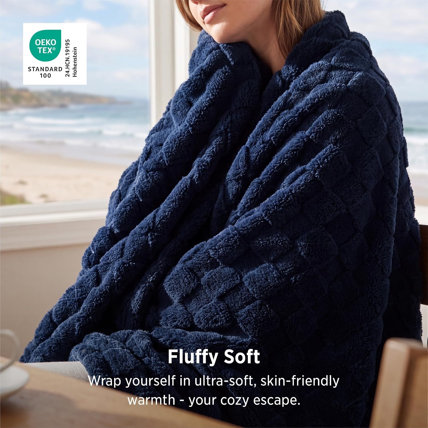 image:imageBedsure GentleSoft Sage Green Throw Blanket for Couch Checkered Cute Fleece Blankets Soft Cozy Summer Throw for Bedroom Home Decor Gifts for Mom Girls Green 50x60 Inches06 Navy