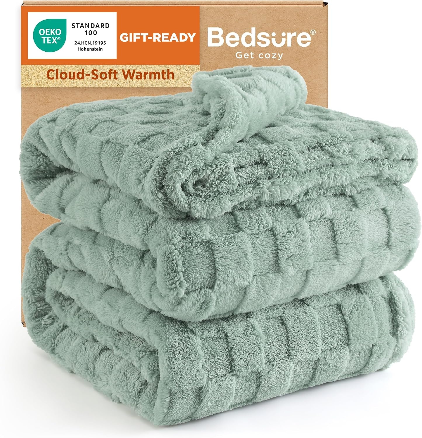 image:imageBedsure GentleSoft Sage Green Throw Blanket for Couch Checkered Cute Fleece Blankets Soft Cozy Summer Throw for Bedroom Home Decor Gifts for Mom Girls Green 50x60 Inches01 Sage Green