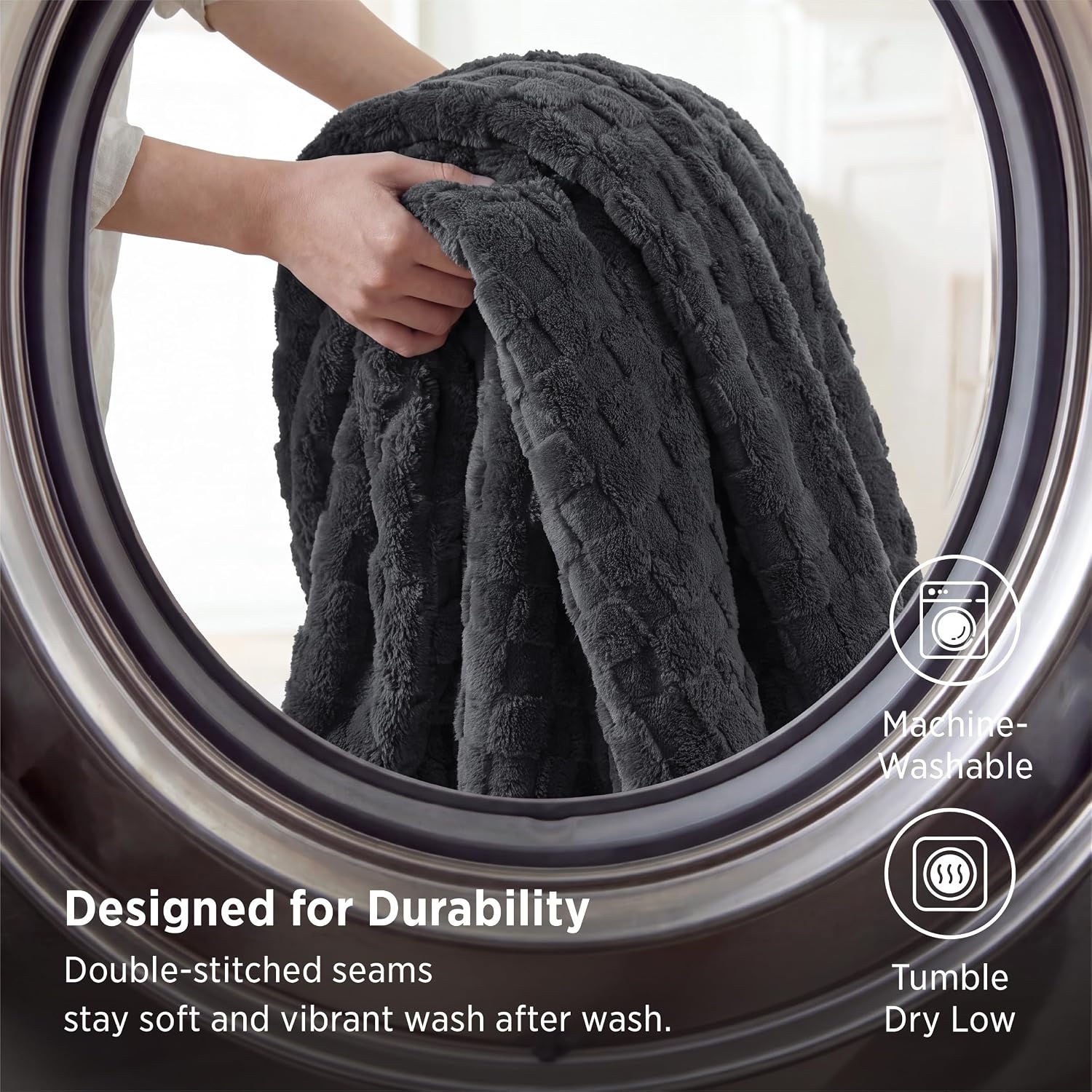 image:imageBedsure GentleSoft Sage Green Throw Blanket for Couch Checkered Cute Fleece Blankets Soft Cozy Summer Throw for Bedroom Home Decor Gifts for Mom Girls Green 50x60 InchesDark Grey