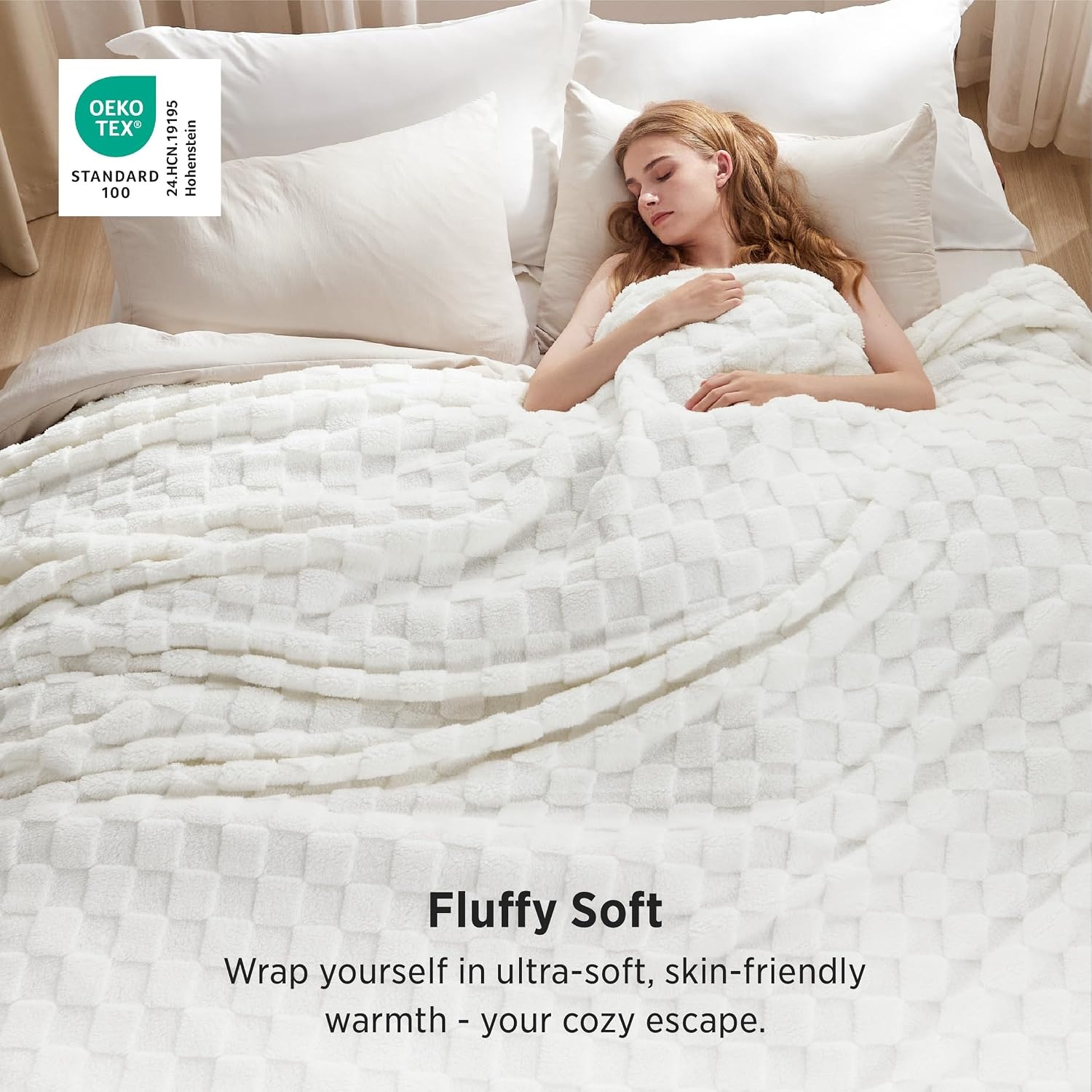 image:imageBedsure GentleSoft Sage Green Throw Blanket for Couch Checkered Cute Fleece Blankets Soft Cozy Summer Throw for Bedroom Home Decor Gifts for Mom Girls Green 50x60 InchesWhite