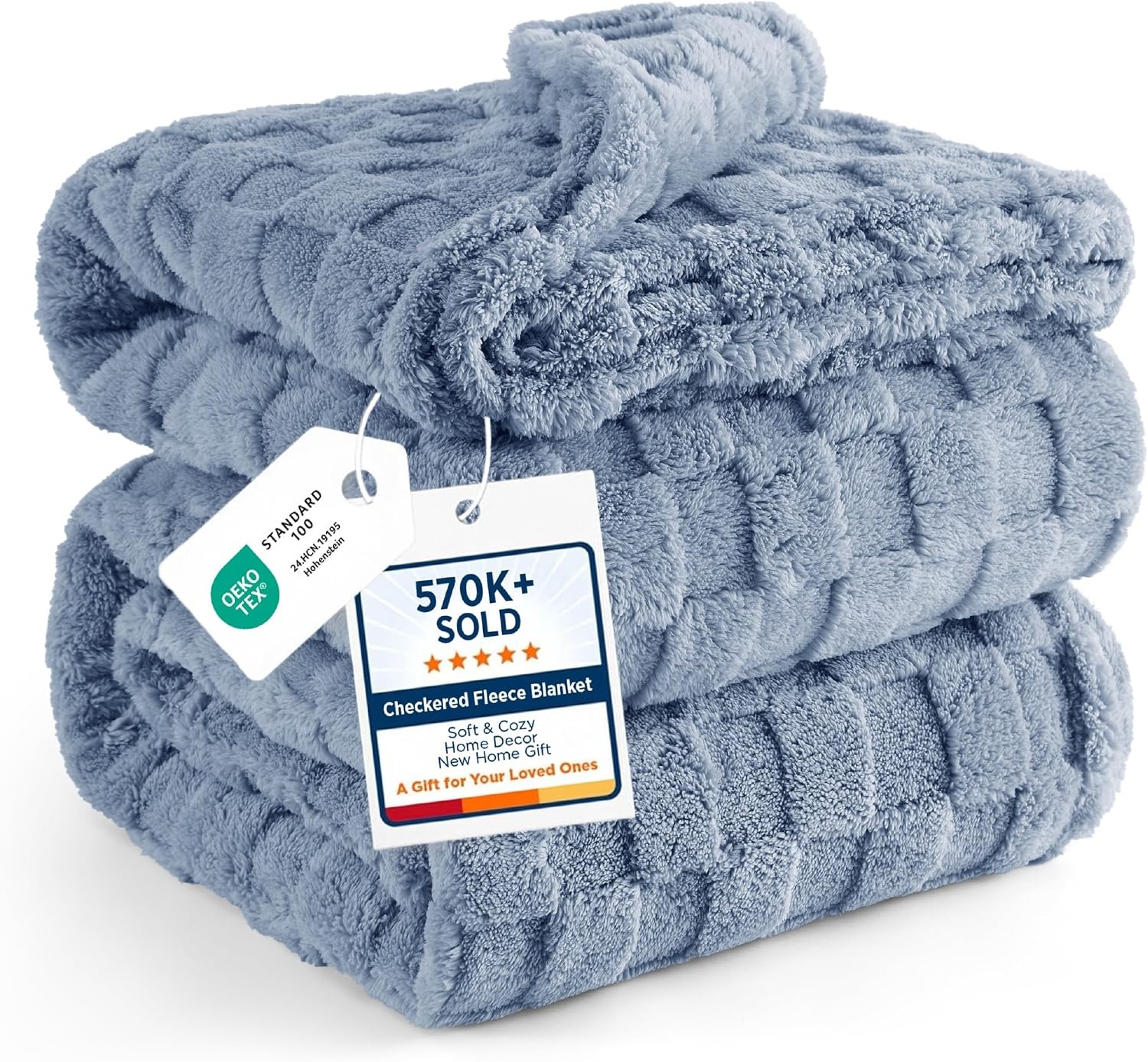 image:imageBedsure GentleSoft Sage Green Throw Blanket for Couch Checkered Cute Fleece Blankets Soft Cozy Summer Throw for Bedroom Home Decor Gifts for Mom Girls Green 50x60 Inches02 Ashley Blue