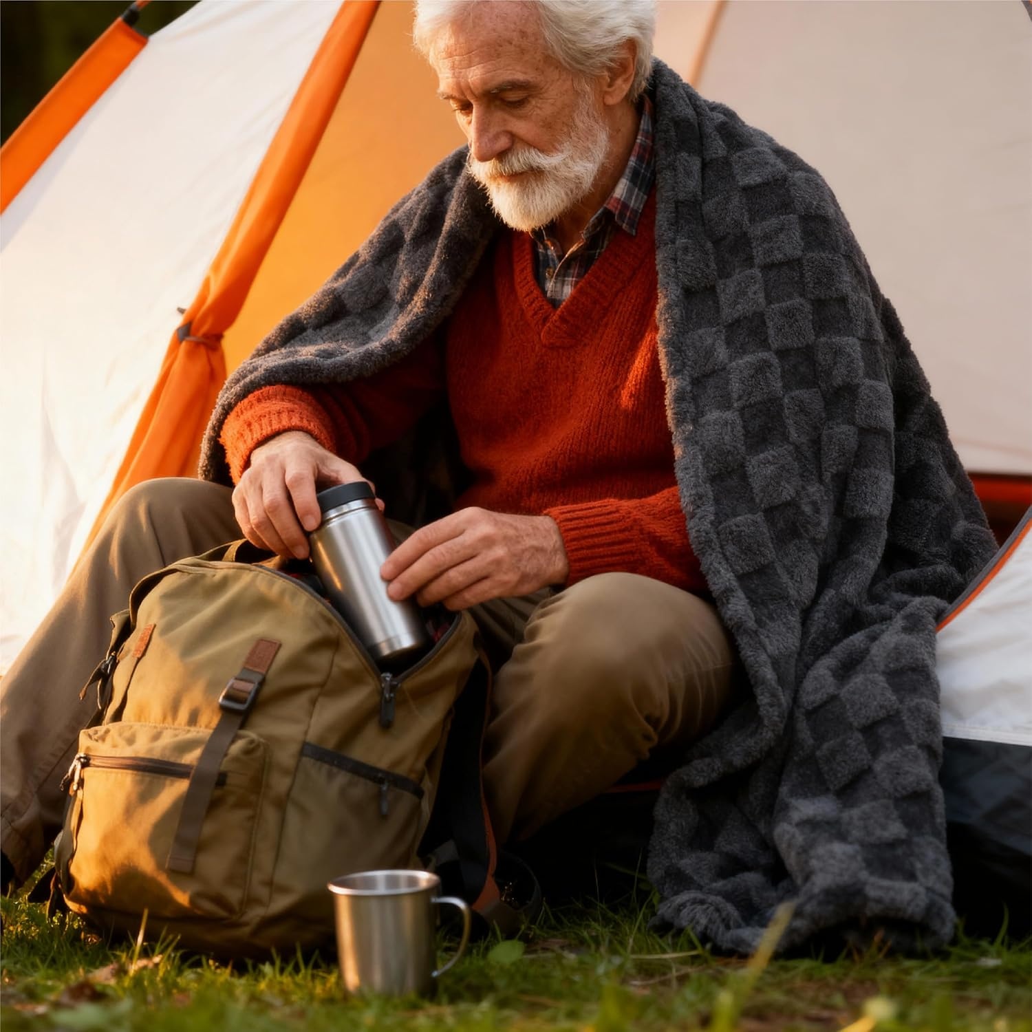 image:imageBedsure GentleSoft Sage Green Throw Blanket for Couch Checkered Cute Fleece Blankets Soft Cozy Summer Throw for Bedroom Home Decor Gifts for Mom Girls Green 50x60 InchesDark Grey