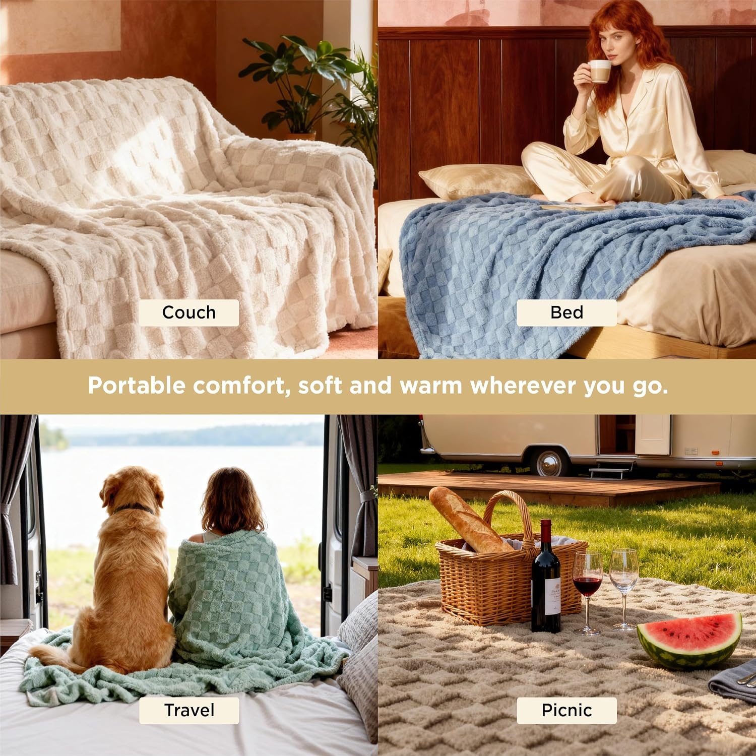 image:imageBedsure GentleSoft Sage Green Throw Blanket for Couch Checkered Cute Fleece Blankets Soft Cozy Summer Throw for Bedroom Home Decor Gifts for Mom Girls Green 50x60 Inches01 Sage Green