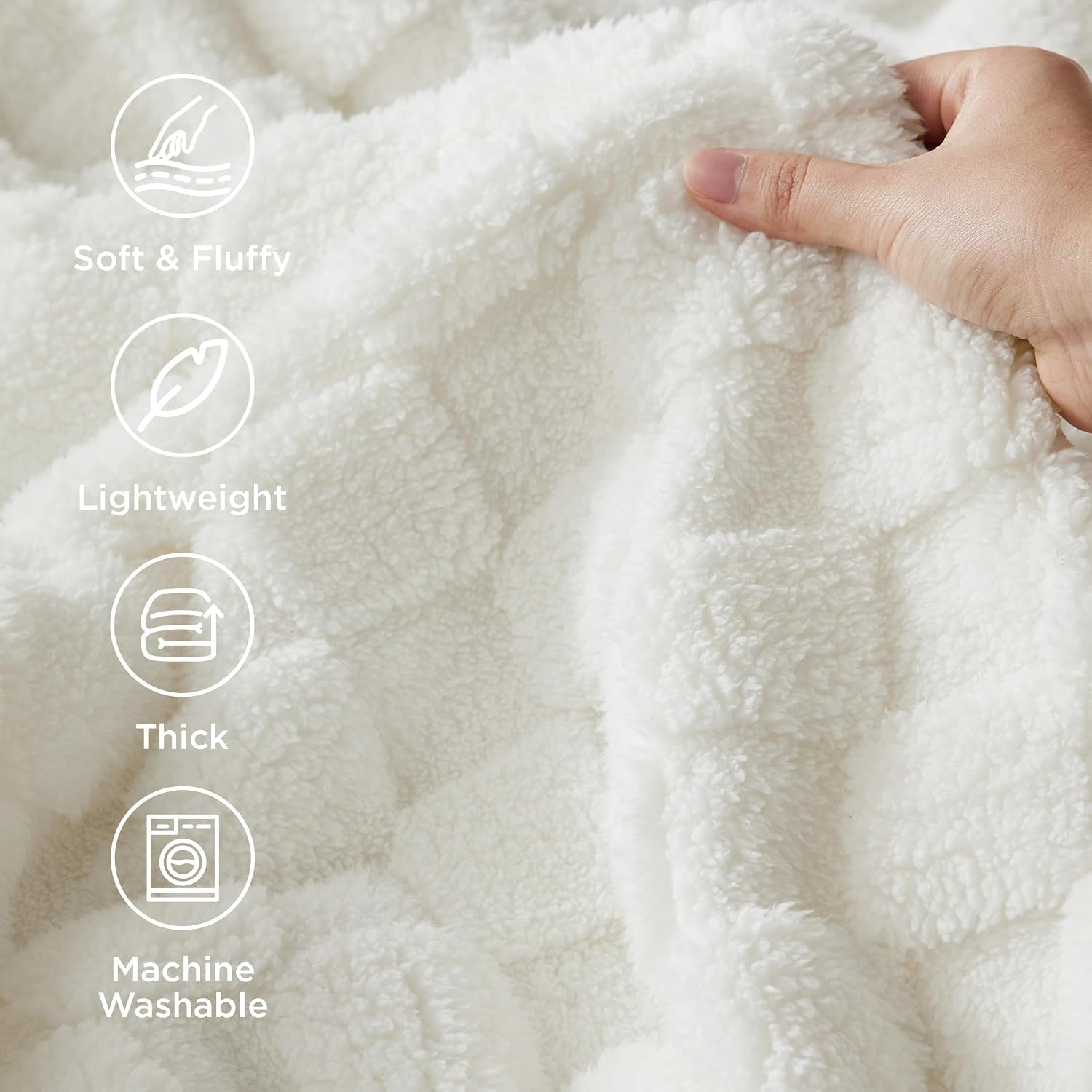 image:imageBedsure GentleSoft Sage Green Throw Blanket for Couch Checkered Cute Fleece Blankets Soft Cozy Summer Throw for Bedroom Home Decor Gifts for Mom Girls Green 50x60 InchesWhite