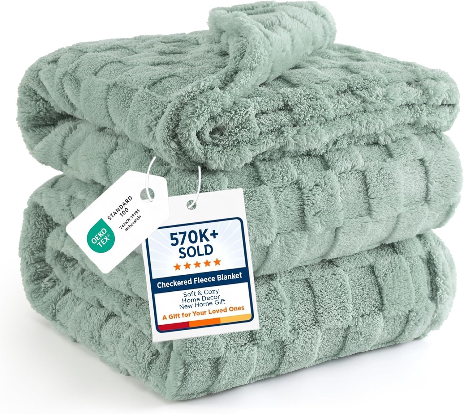image:imageBedsure GentleSoft Sage Green Throw Blanket for Couch Checkered Cute Fleece Blankets Soft Cozy Summer Throw for Bedroom Home Decor Gifts for Mom Girls Green 50x60 Inches01 Sage Green
