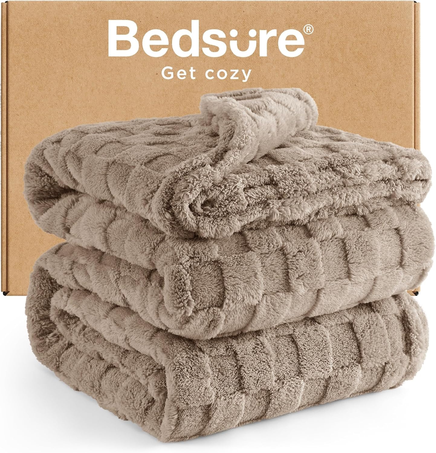 image:imageBedsure GentleSoft Sage Green Throw Blanket for Couch Checkered Cute Fleece Blankets Soft Cozy Summer Throw for Bedroom Home Decor Gifts for Mom Girls Green 50x60 Inches03 Light Brown