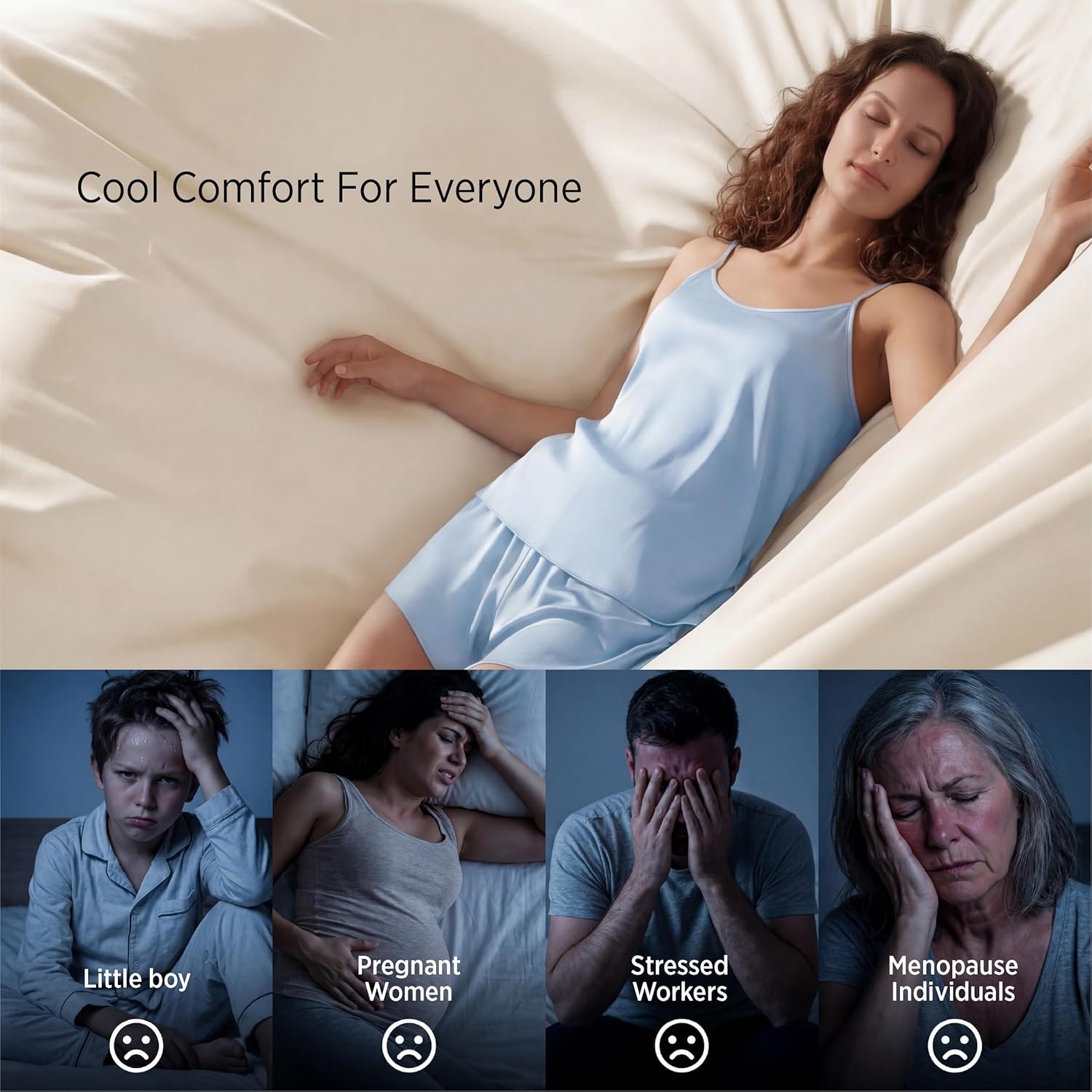 image:imageBedsure Lightweight Cold Blanket for Summer Bed Cooling Blanket Queen Size for Hot Sleepers Ice Cool Essentials for Hot Nights Breathable Thin Bedding for Teens Adults Navy 90 x 90Oat Milk