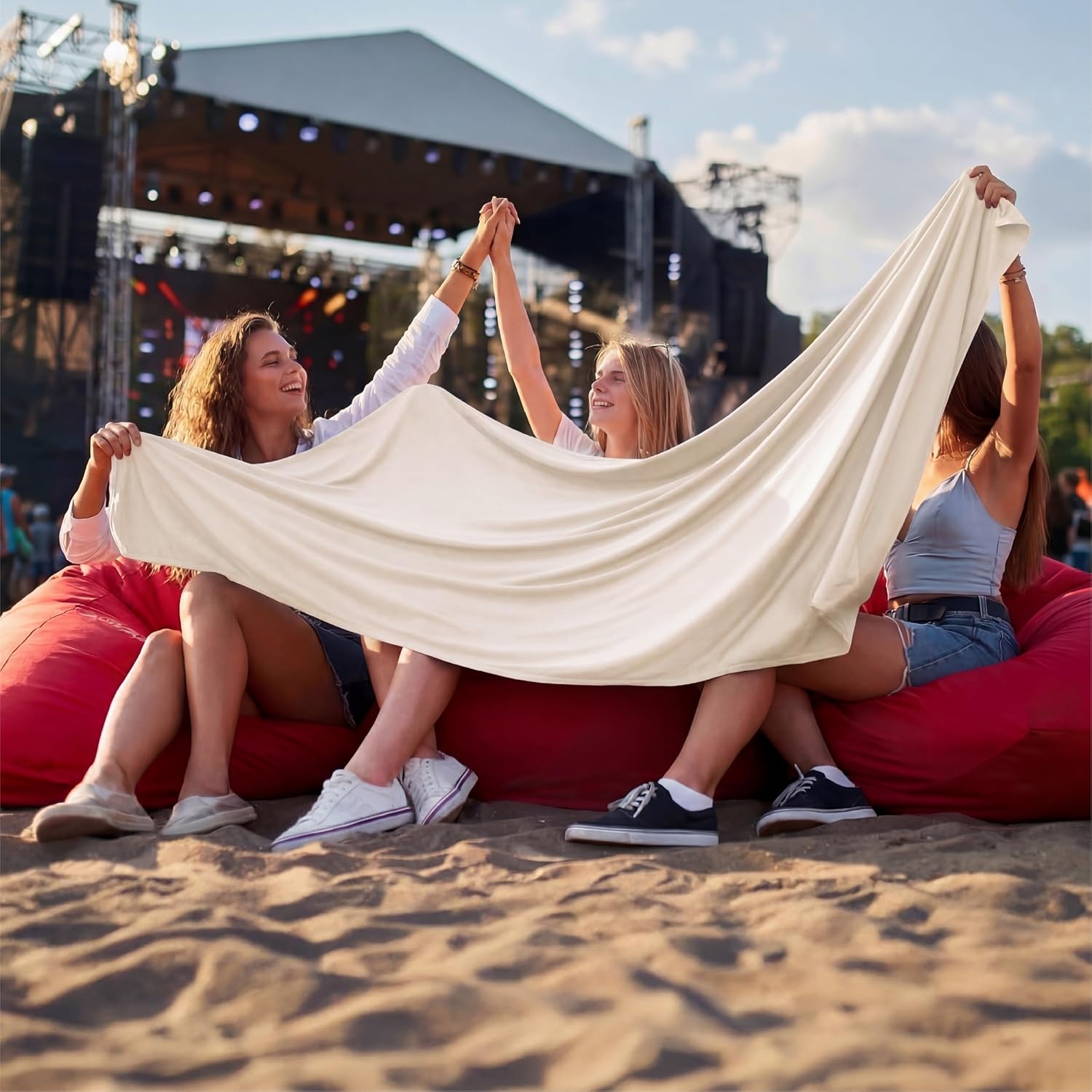 image:imageBedsure Lightweight Cold Blanket for Summer Bed Cooling Blanket Queen Size for Hot Sleepers Ice Cool Essentials for Hot Nights Breathable Thin Bedding for Teens Adults Navy 90 x 90Oat Milk