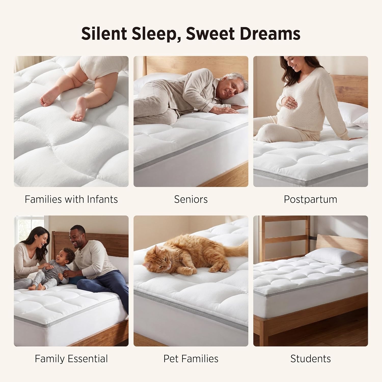 image:imageBedsure Pillow Top Mattress Topper QueenWaterproof Mattress Protector with 821 Inches Deep Pocket 800 GSM Extra Thick Mattress Topper Queen Size Bed Soft Cover Bed Topper for Home Hotel WhiteWhite