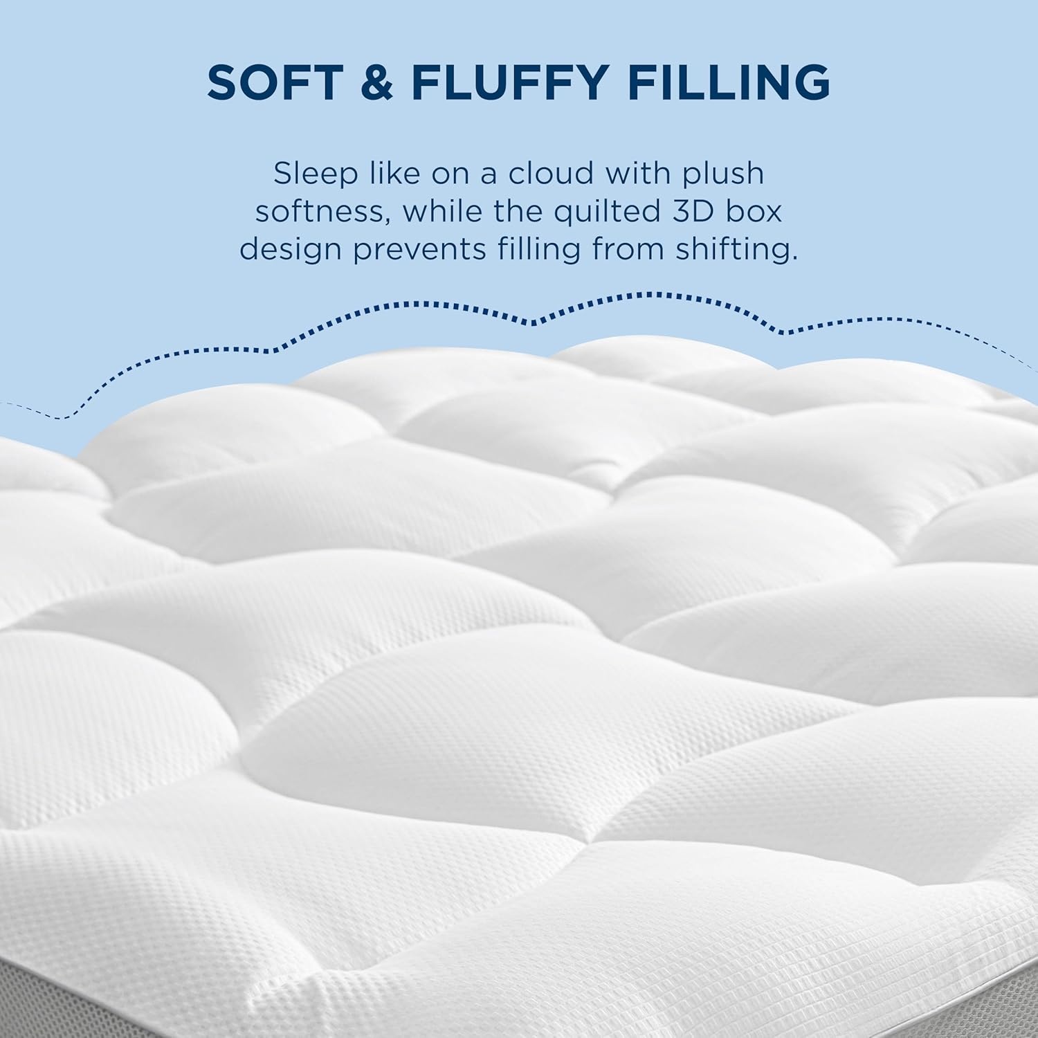 image:imageBedsure Pillow Top Mattress Topper QueenWaterproof Mattress Protector with 821 Inches Deep Pocket 800 GSM Extra Thick Mattress Topper Queen Size Bed Soft Cover Bed Topper for Home Hotel WhiteWhite