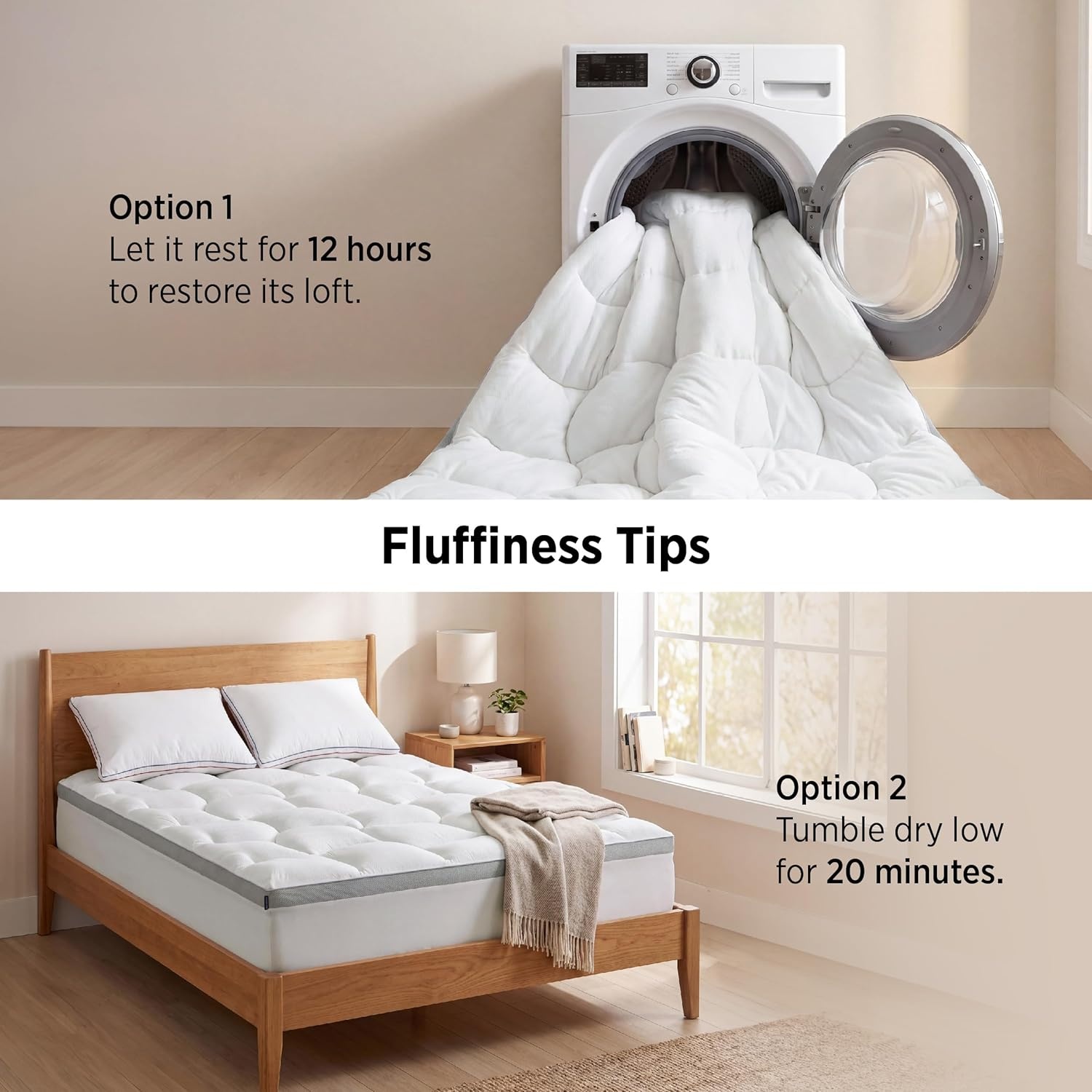 image:imageBedsure Pillow Top Mattress Topper QueenWaterproof Mattress Protector with 821 Inches Deep Pocket 800 GSM Extra Thick Mattress Topper Queen Size Bed Soft Cover Bed Topper for Home Hotel WhiteWhite