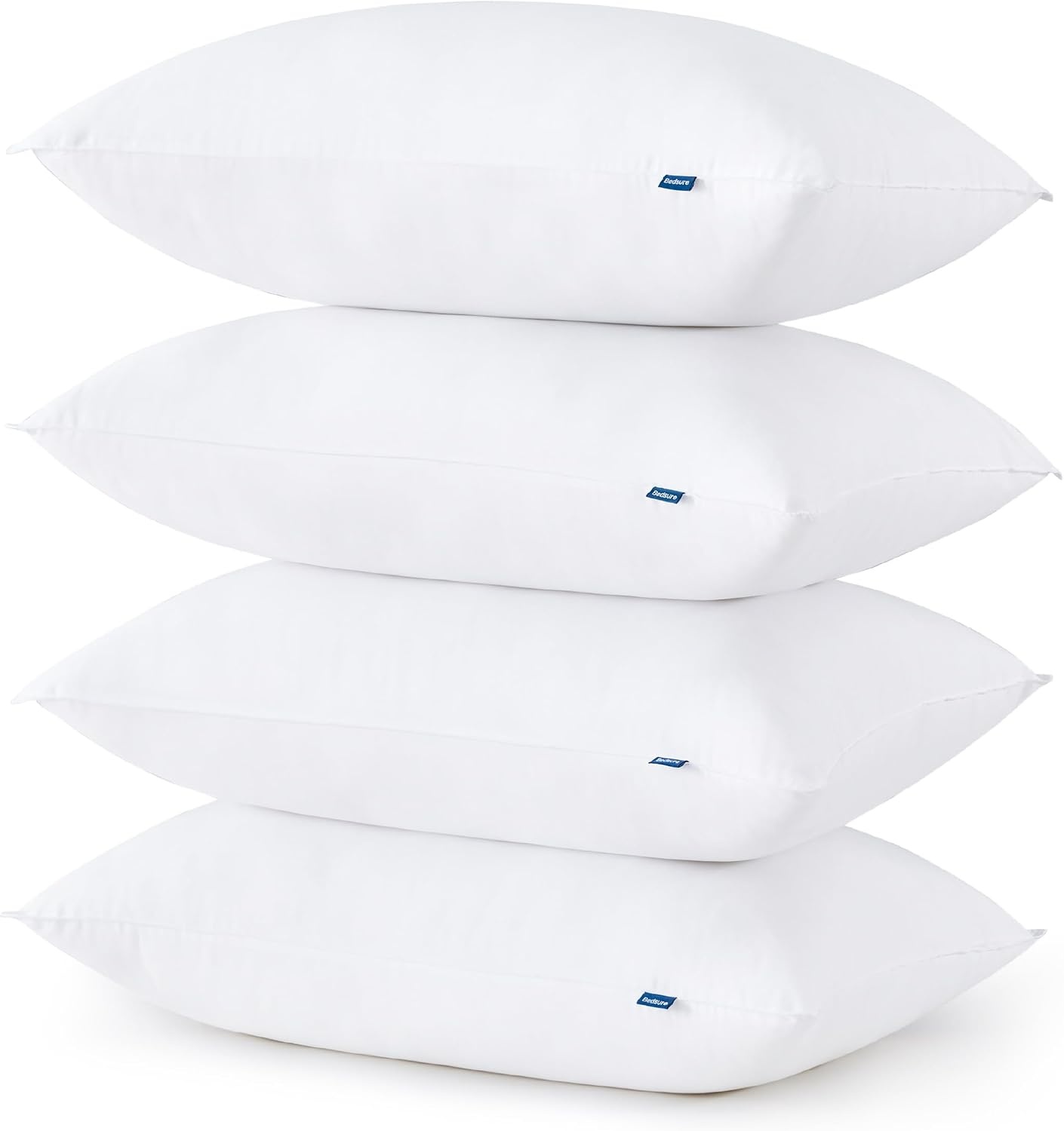 image:imageBedsure Pillows King Size Set of 4 Hotel Collection Bed Pillows for Sleeping with Down Alternative Filling Soft Support for Back Stomach or Side Sleepers King 48x19 White 4 PackSoft4PK