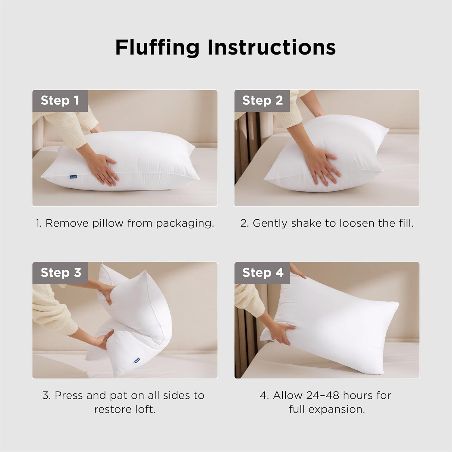 image:imageBedsure Pillows King Size Set of 4 Hotel Collection Bed Pillows for Sleeping with Down Alternative Filling Soft Support for Back Stomach or Side Sleepers King 48x19 White 4 PackSoft4PK