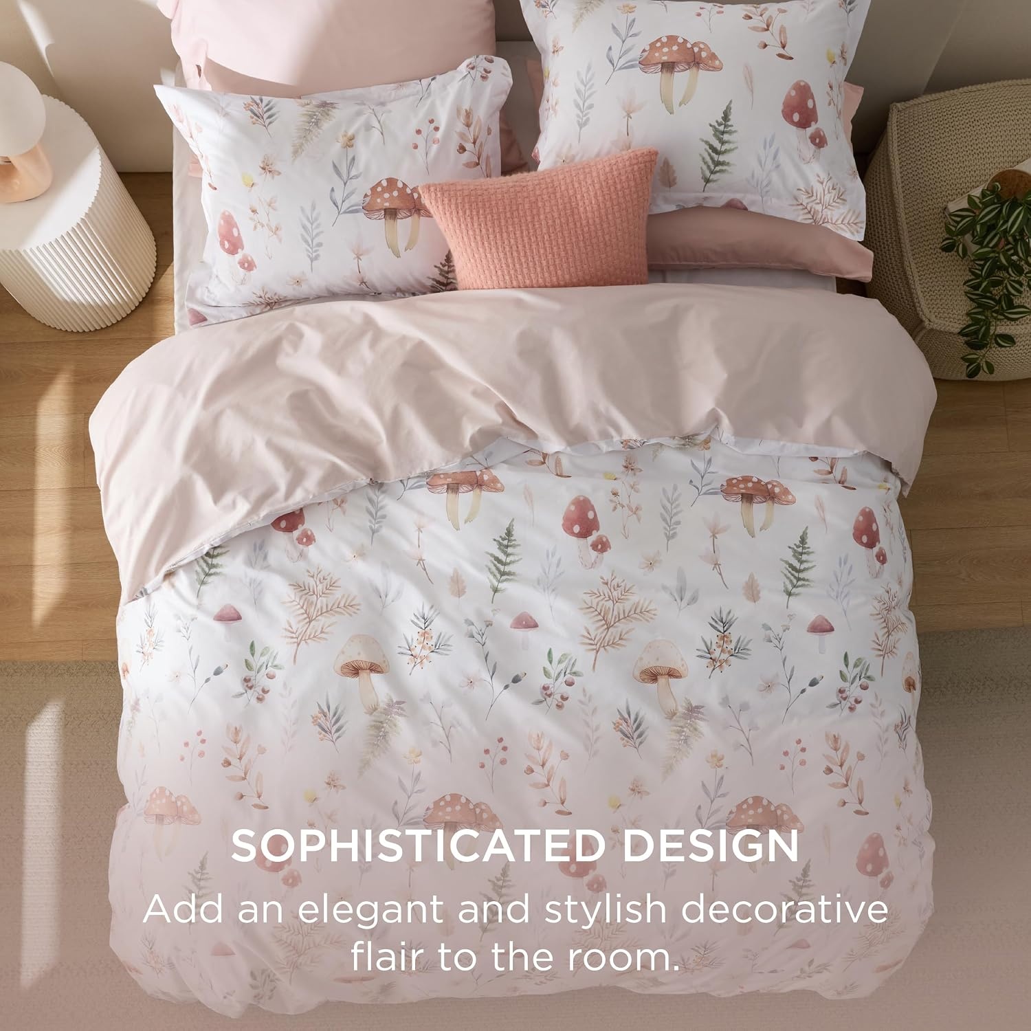 image:imageBedsure PureWoven 100 Cotton Striped Duvet Cover Set Queen TanWhite Washed Cotton LinenLike Texture Breathable Zipper Closure Machine Washable 3 Pieces with 2 Pillow Shams 90 X 9022 Shell No Comforter