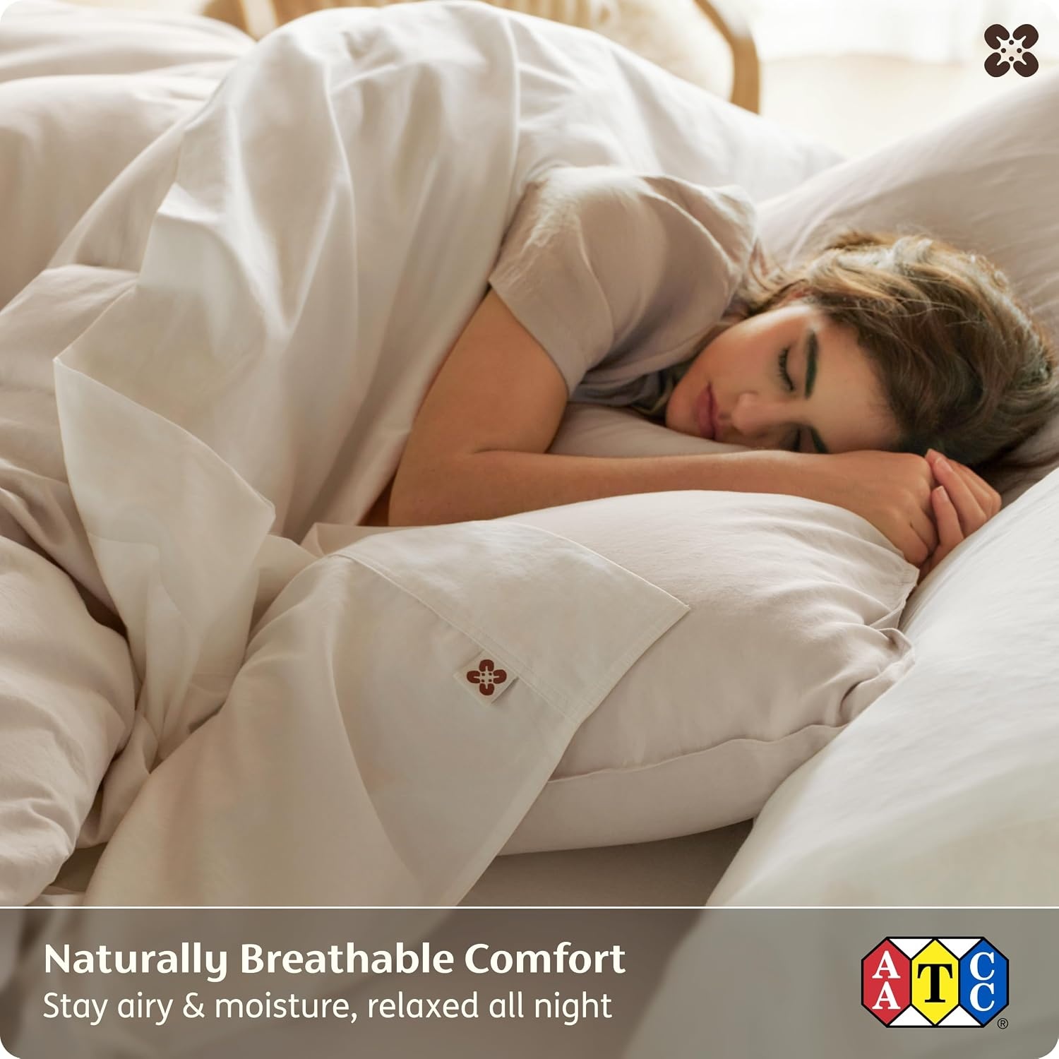 image:imageBedsure PureWoven 100 GOTS Certified Organic Cotton Sheets Queen Size EcoFriendly 17 Deep Pocket with Corner Straps Luxury Hotel Soft Breathable amp Durable Sateen Bed Sheets OEKOTex Linen02 Ivory