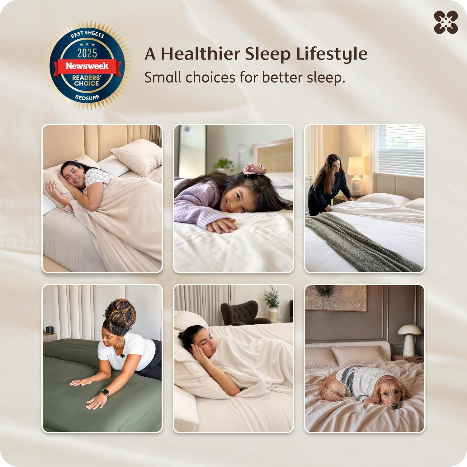 image:imageBedsure PureWoven 100 GOTS Certified Organic Cotton Sheets Queen Size EcoFriendly 17 Deep Pocket with Corner Straps Luxury Hotel Soft Breathable amp Durable Sateen Bed Sheets OEKOTex Linen07 Charcoal
