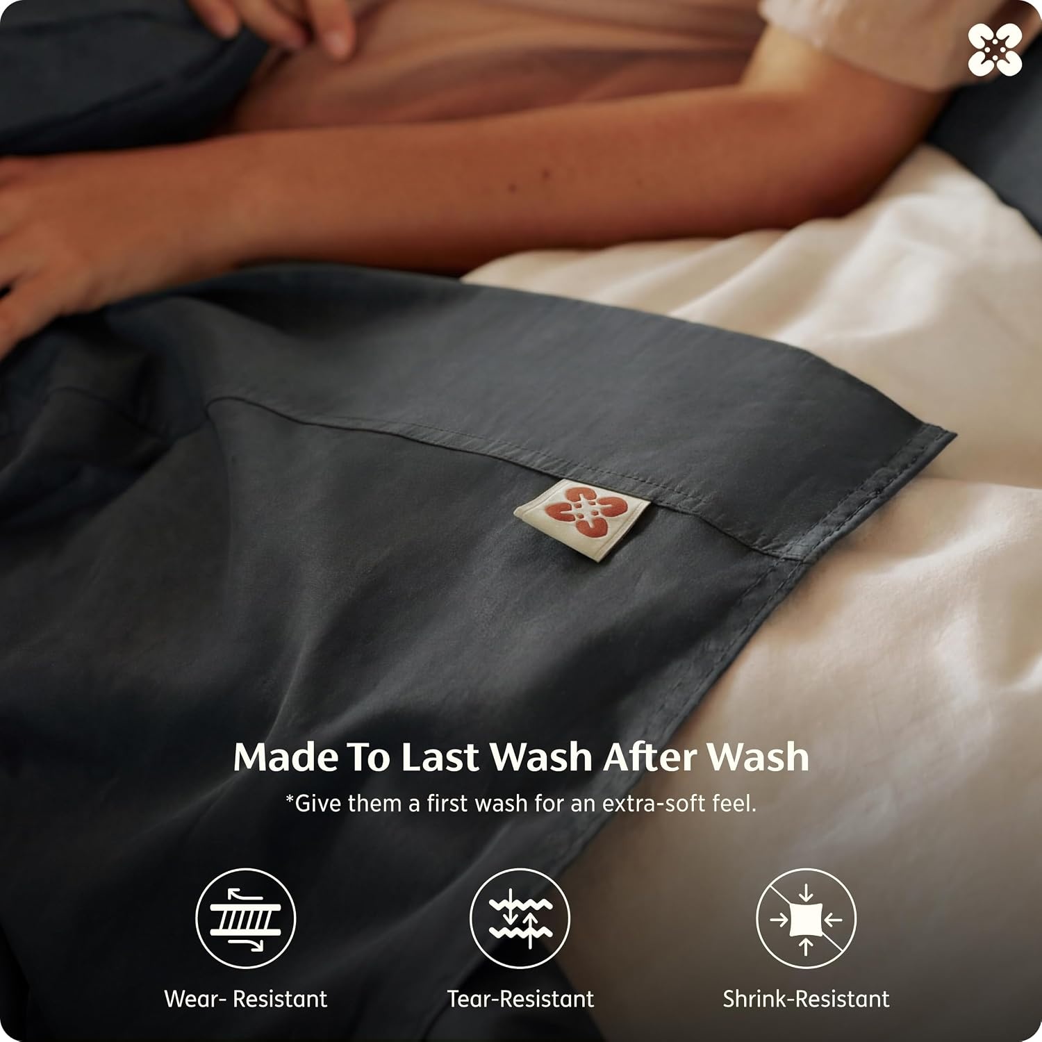 image:imageBedsure PureWoven 100 GOTS Certified Organic Cotton Sheets Queen Size EcoFriendly 17 Deep Pocket with Corner Straps Luxury Hotel Soft Breathable amp Durable Sateen Bed Sheets OEKOTex Linen07 Charcoal