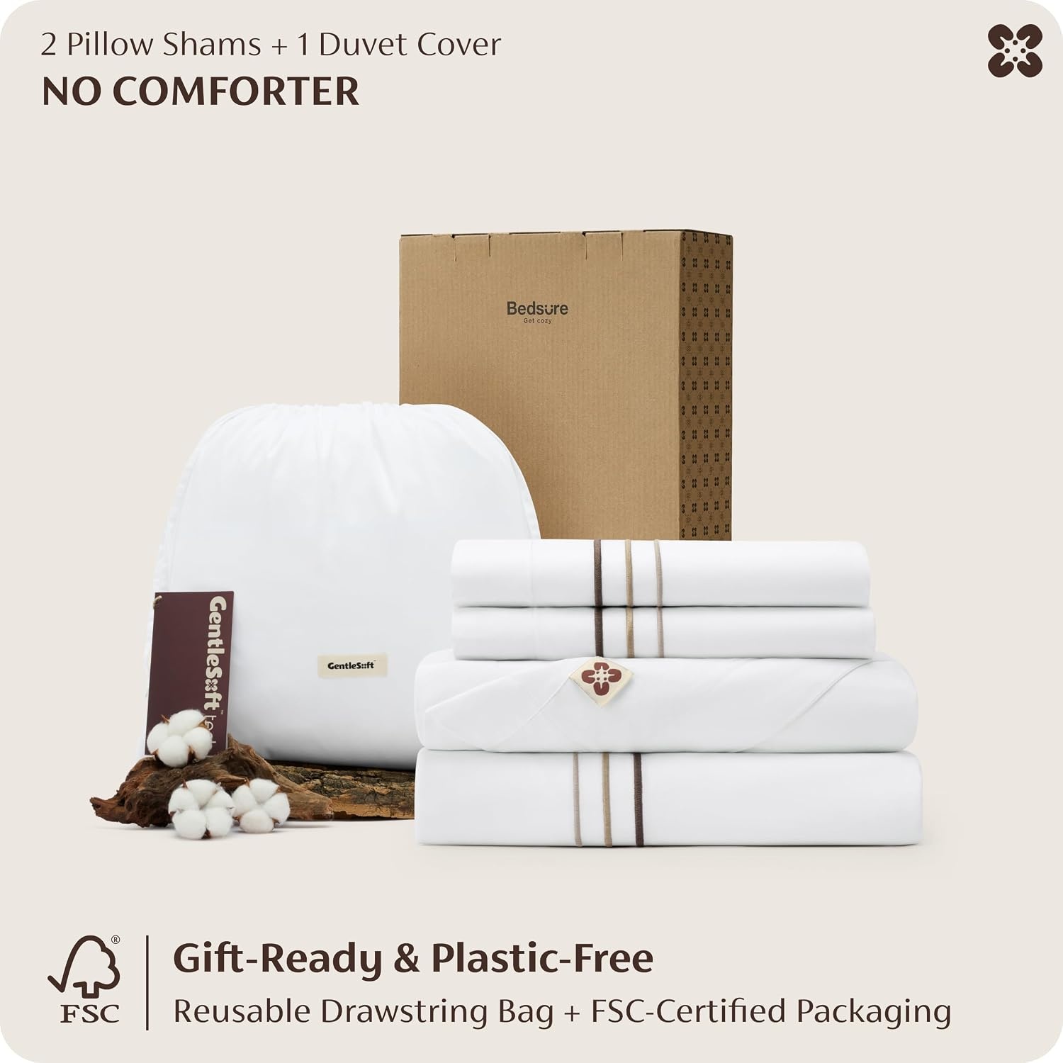image:imageBedsure PureWoven 100 Giza Egyptian Cotton Duvet Cover King 104x90 CEA amp BV Certified Luxury Hotel Sateen Soft amp Breathable Bedding for AllSeason 8 Interior Ties 3 Pieces Navy Blue04 Gradient Brown