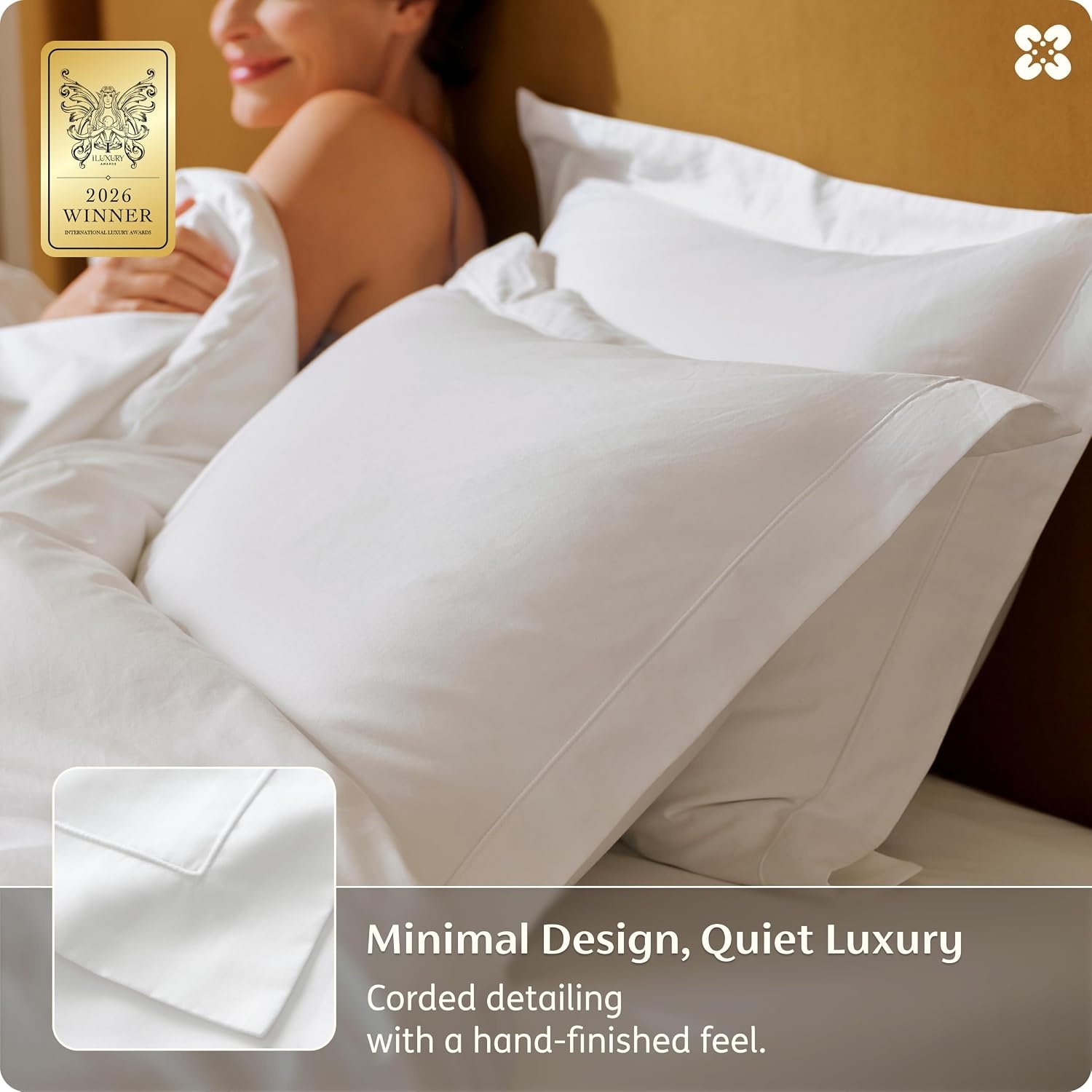 image:imageBedsure PureWoven 100 Giza Egyptian Cotton Duvet Cover King 104x90 CEA amp BV Certified Luxury Hotel Sateen Soft amp Breathable Bedding for AllSeason 8 Interior Ties 3 Pieces Navy Blue01 White