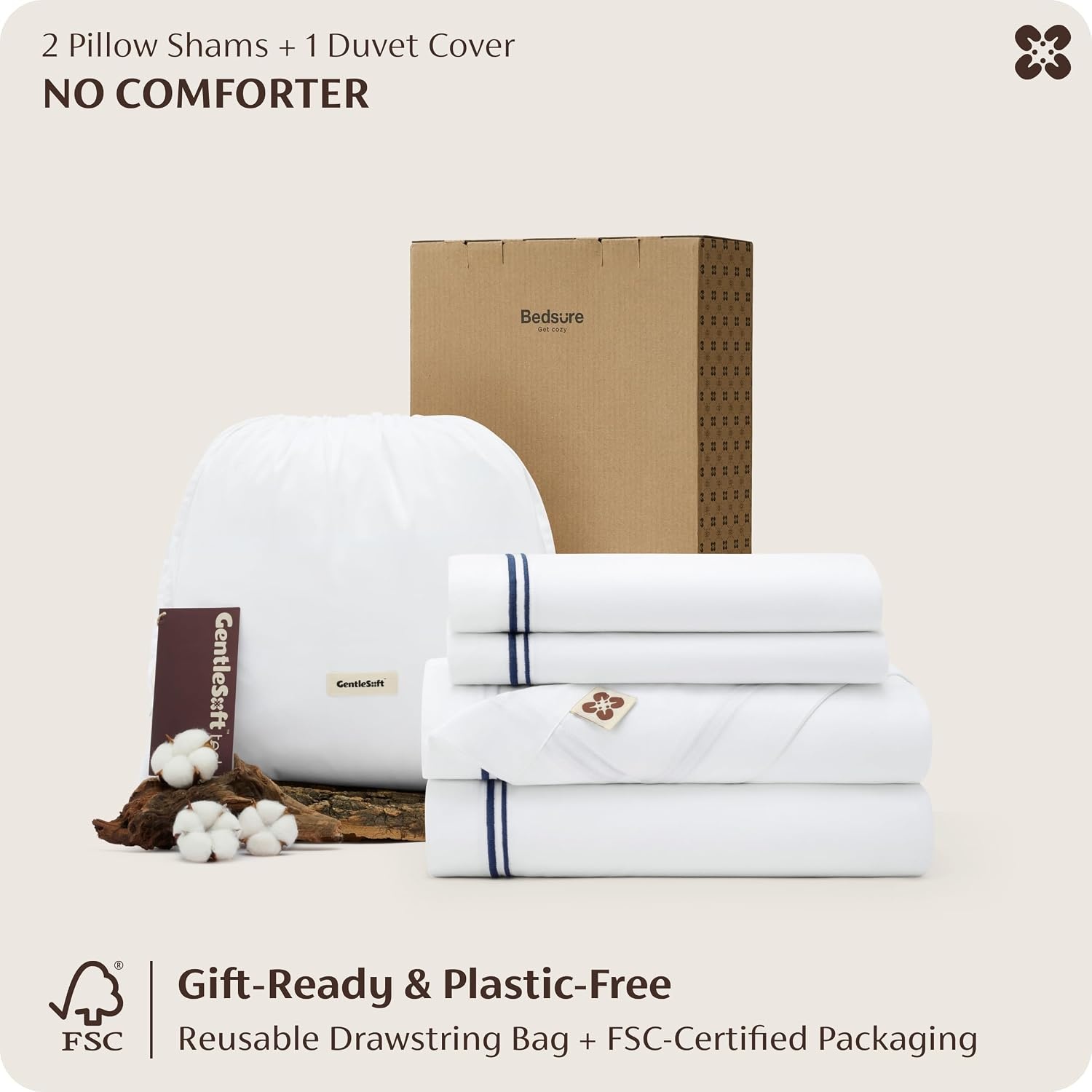 image:imageBedsure PureWoven 100 Giza Egyptian Cotton Duvet Cover King 104x90 CEA amp BV Certified Luxury Hotel Sateen Soft amp Breathable Bedding for AllSeason 8 Interior Ties 3 Pieces Navy Blue03 Navy Blue