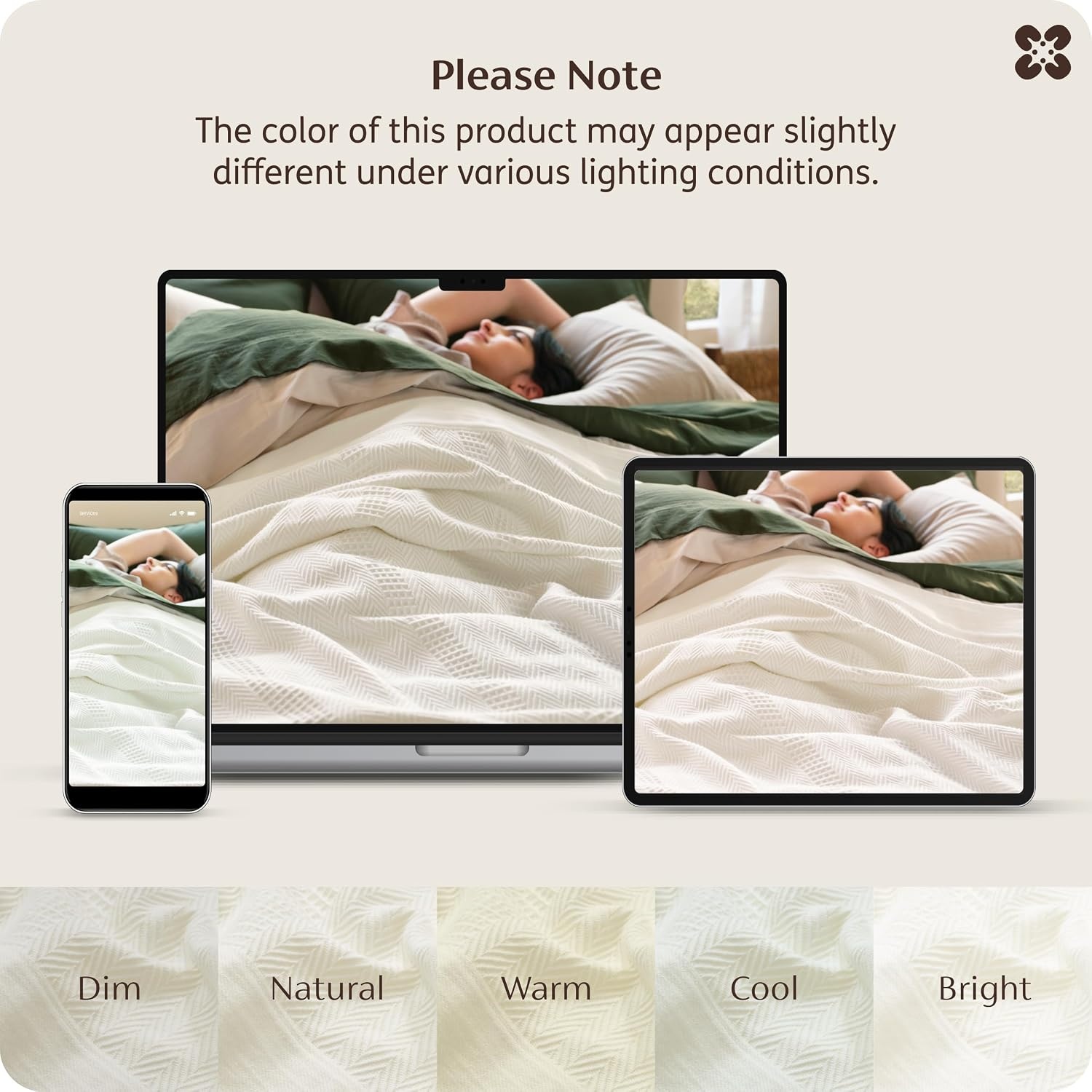 image:imageBedsure PureWoven 100 Organic Cotton Waffle Luxury Blanket Queen White GOTS Certified Organic Cotton Waffle amp Herringbone Textured Soft Breathable All Season Machine Washable Home Decor Gift01 White