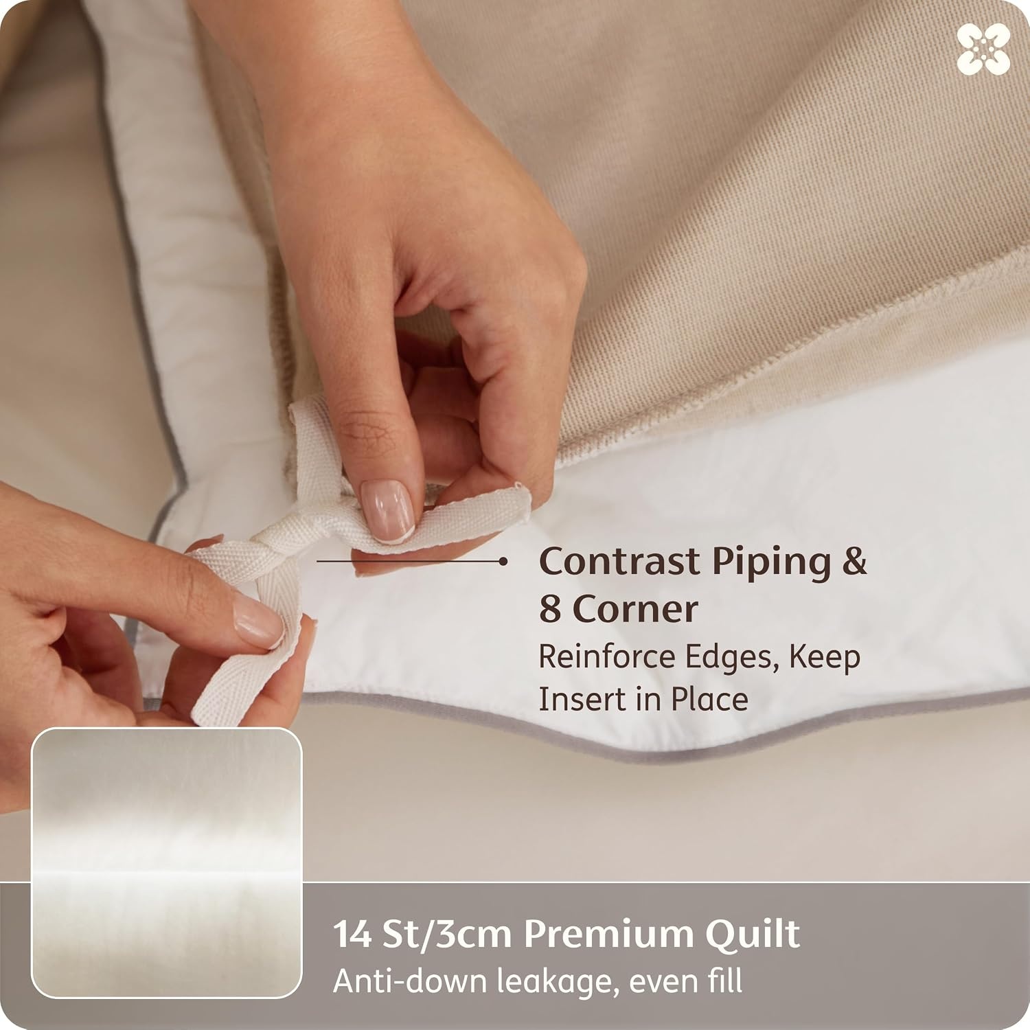 image:imageBedsure PureWoven Feather Down Comforter Queen Size All Season Duvet Downpass Certified Hotel Luxury Duvet Insert 8 Corner Tabs amp Storage Bag Soft Cotton Blend 90x90 Inches LightweightWhite Lightweight