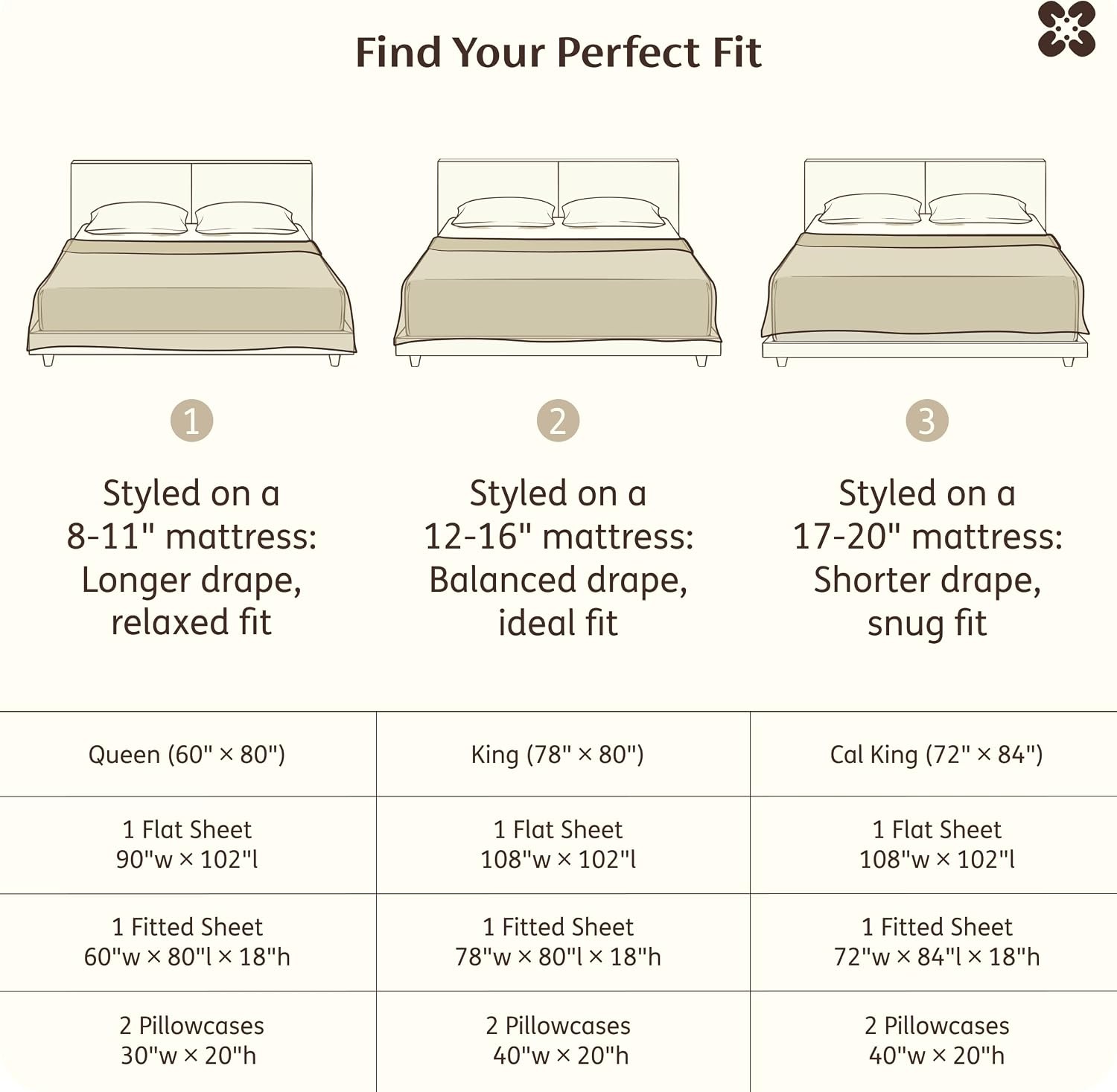 image:imageBedsure PureWoven Organically Grown Bamboo Viscose King Size Sheets Set Cooling Bed Sheets for Hot Sleepers 18 Deep Pocket with Corner Straps Luxury Silky Soft Breathable OCS amp OekoTex White03 Light Brown