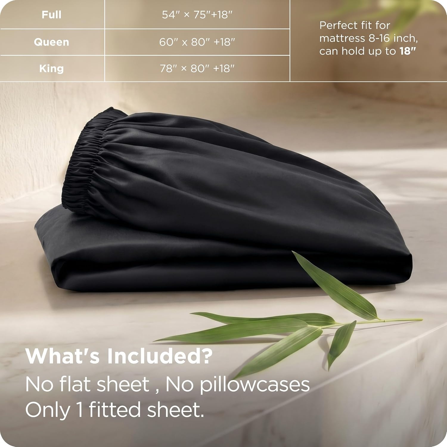 image:imageBedsure PureWoven Queen Fitted Sheet Qnly 100 Rayon Derived from Bamboo Cooling Bottom Sheet for Hot Sleepers Breathable amp Soft Deep Pocket Up to 18 Secure Elastic Corner Straps GreyBlack